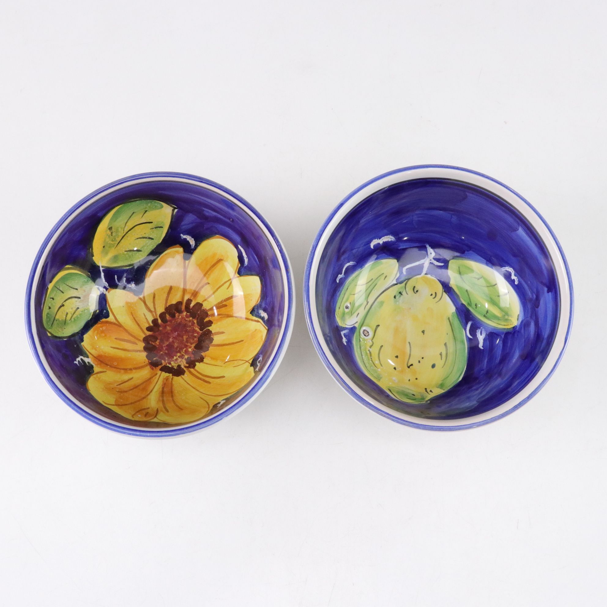 Hand-Painted Majolica Berry & Fruit Bowls