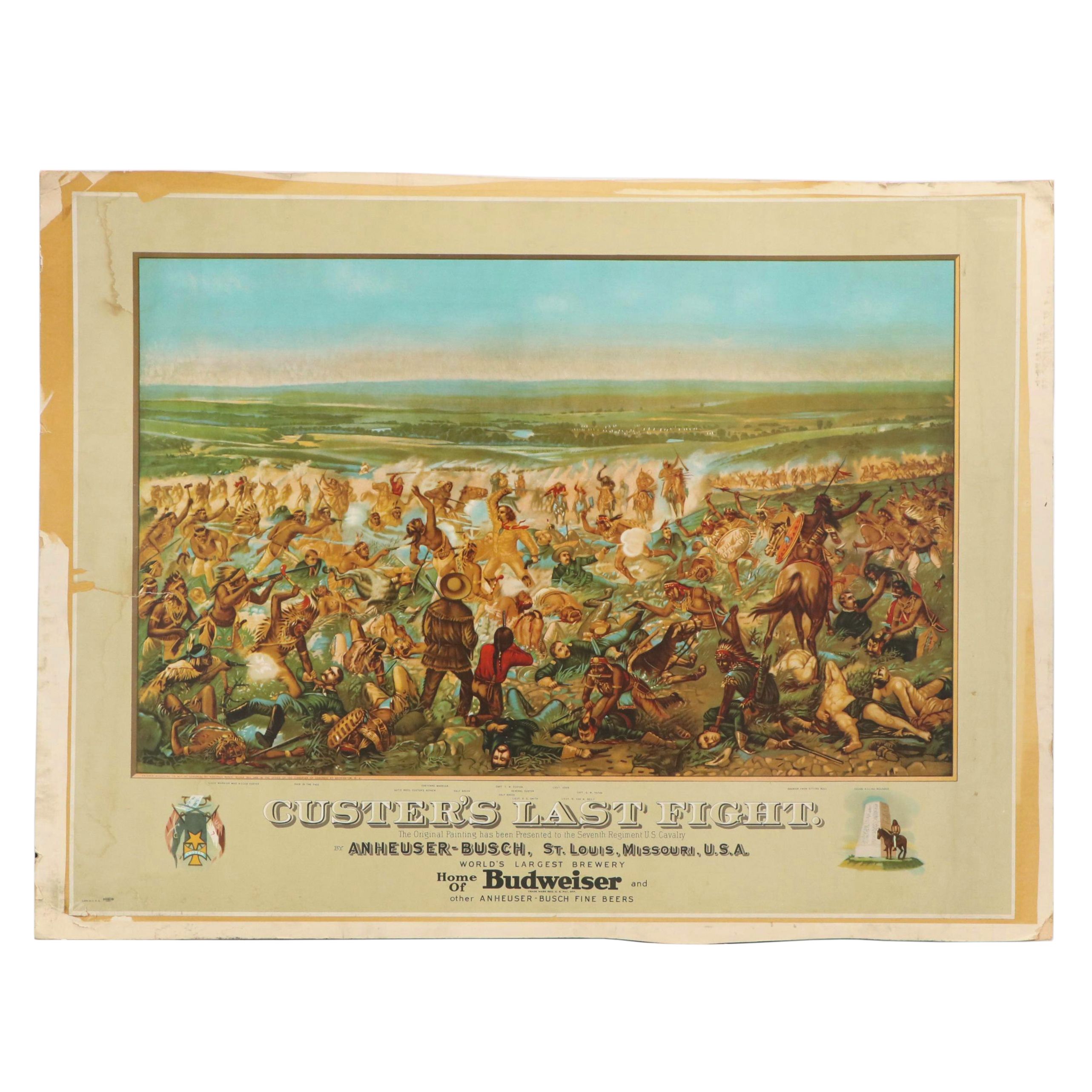 Budweiser Anheuser-Busch Advertisement "Custer's Last Fight"