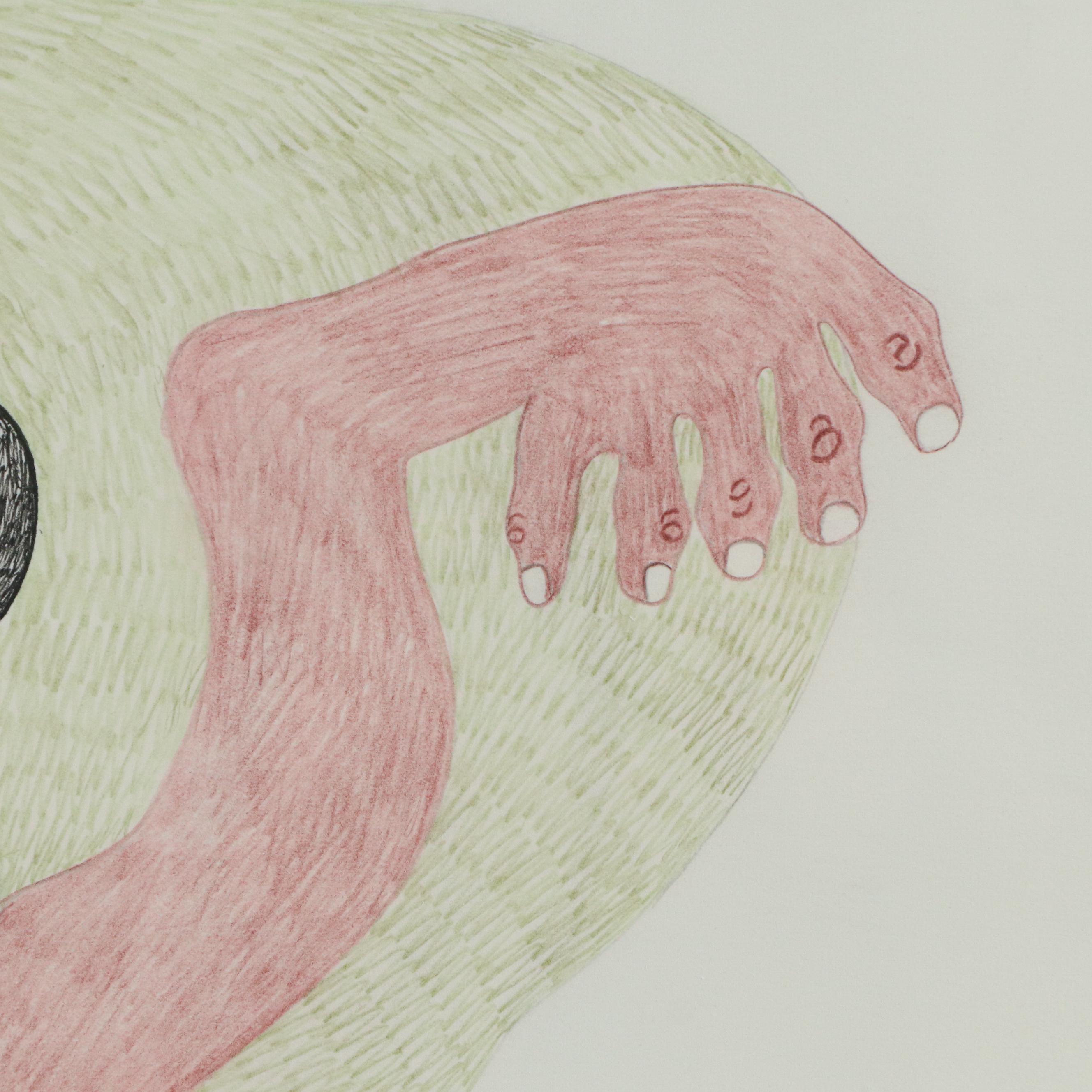 Pitaloosie Saila Symbolist Lithograph of Figure and Fish