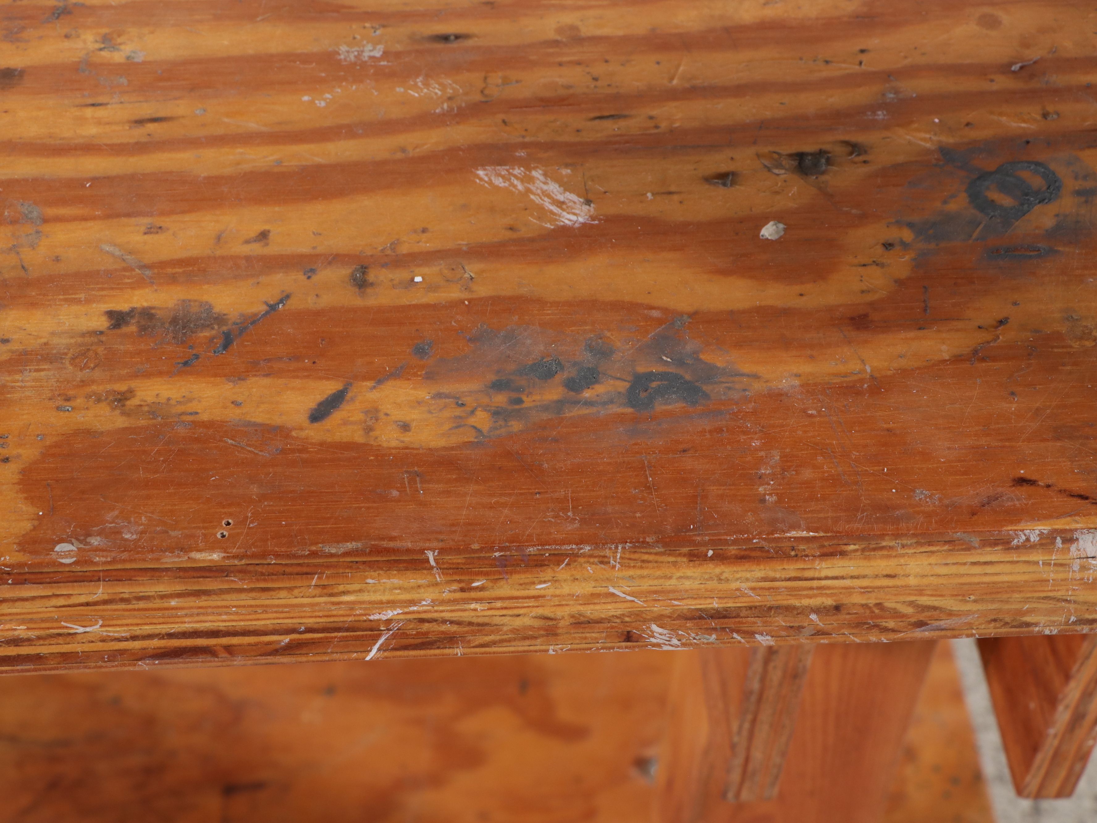 Wood Work Bench on Wheels with Attached Vices