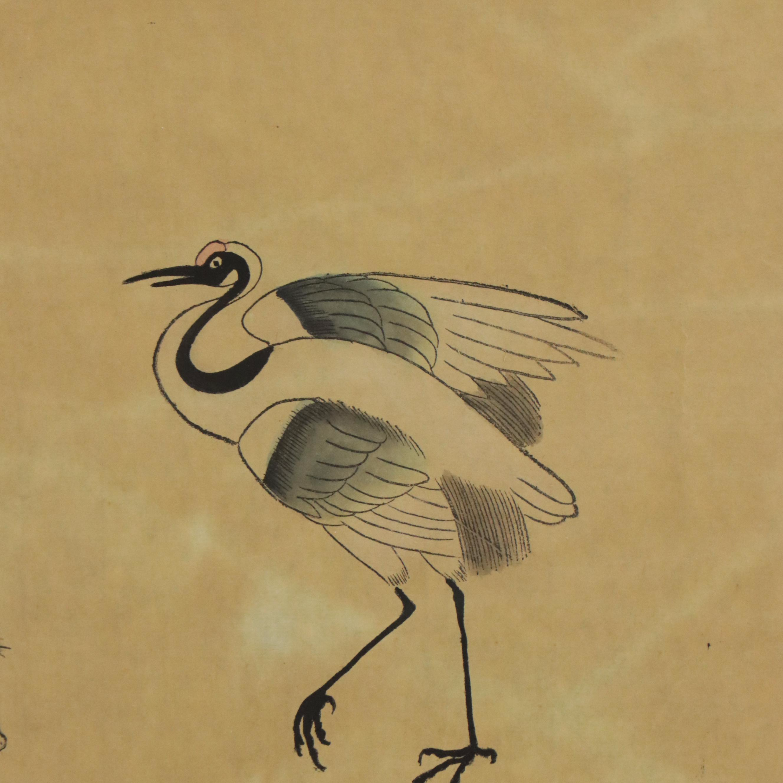 Chinese School Gouache Painting of Women in Hanfu Garments