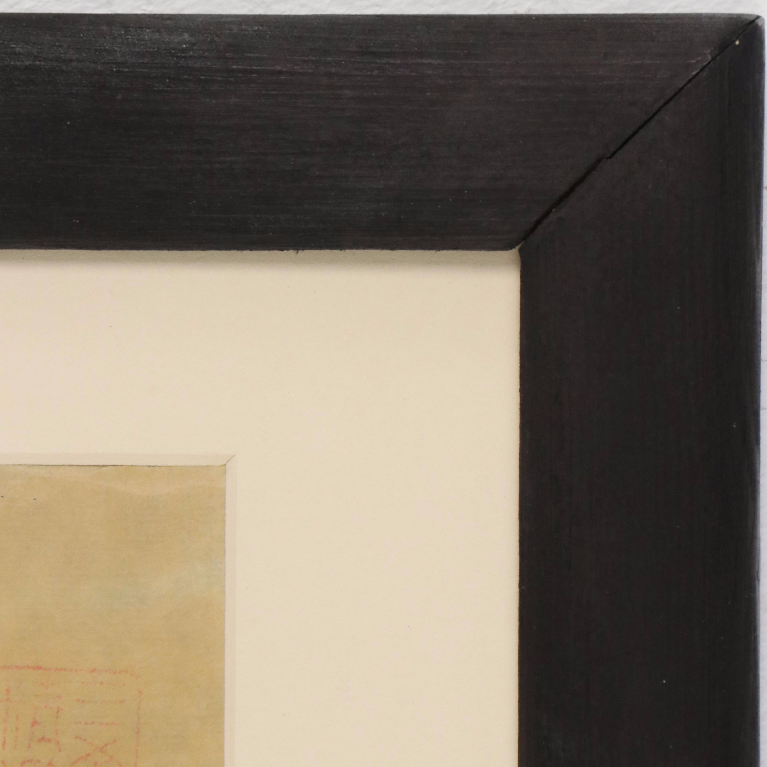 Chinese School Gouache Painting of Women in Hanfu Garments