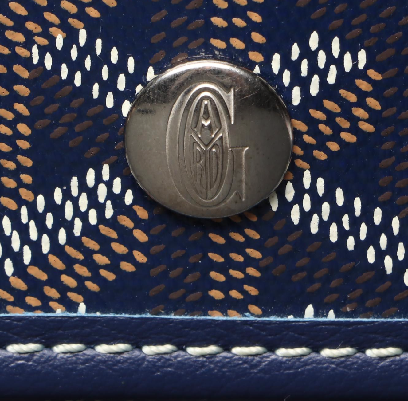 Goyard Saint Louis GM Tote and Pouch in Blue Goyardine Canvas with Calfskin Trim