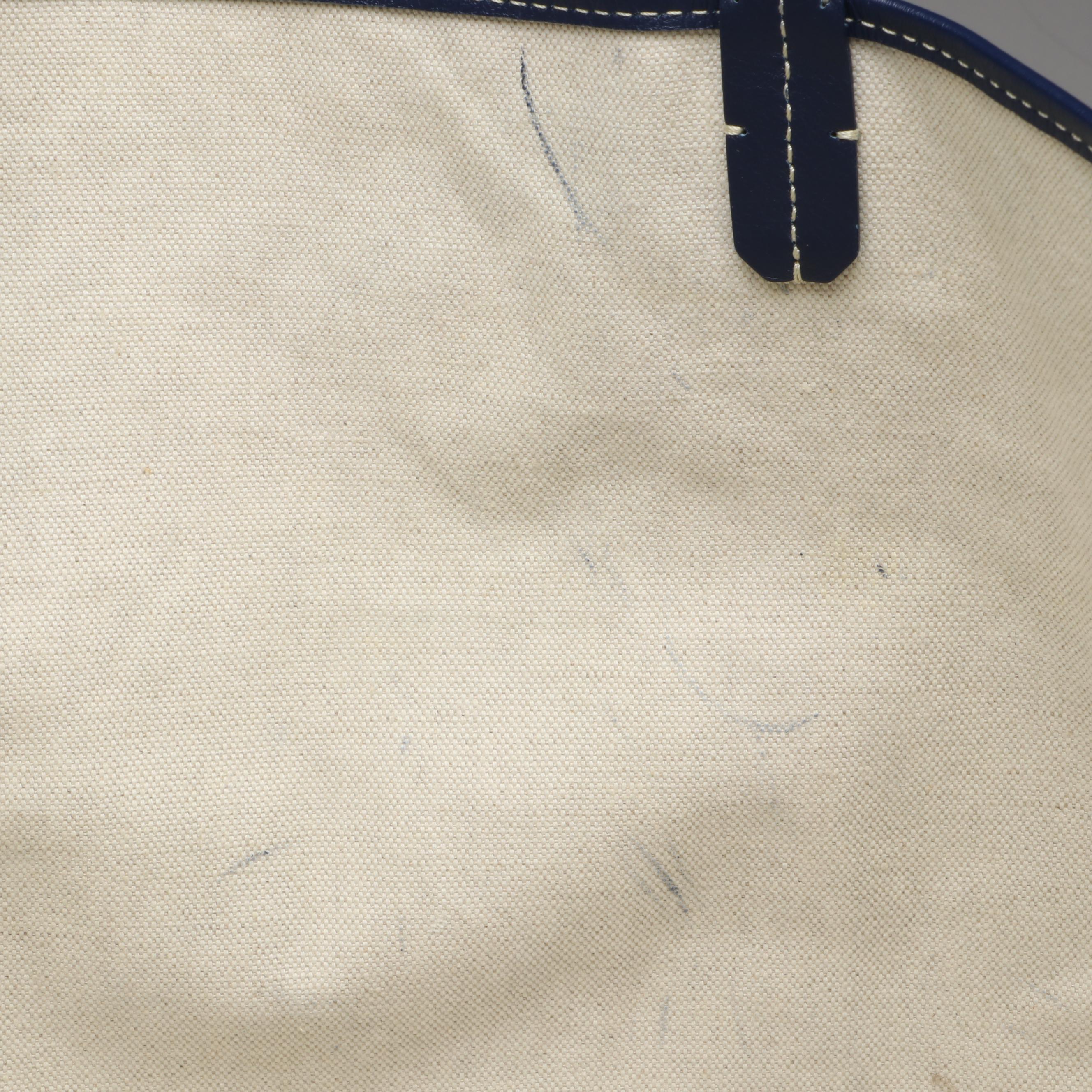 Goyard Saint Louis GM Tote and Pouch in Blue Goyardine Canvas with Calfskin Trim