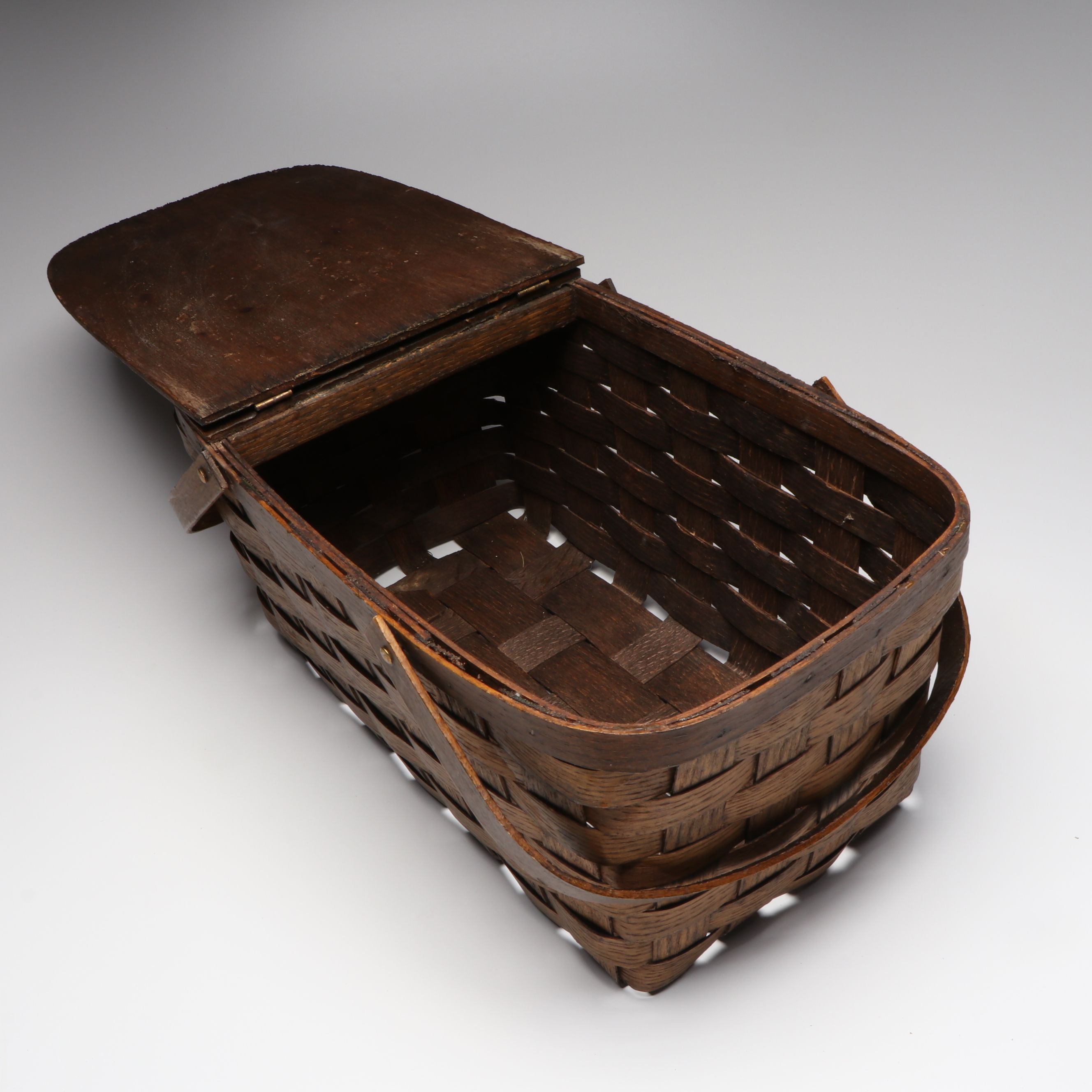 Hand-Painted Wooden Picnic Basket