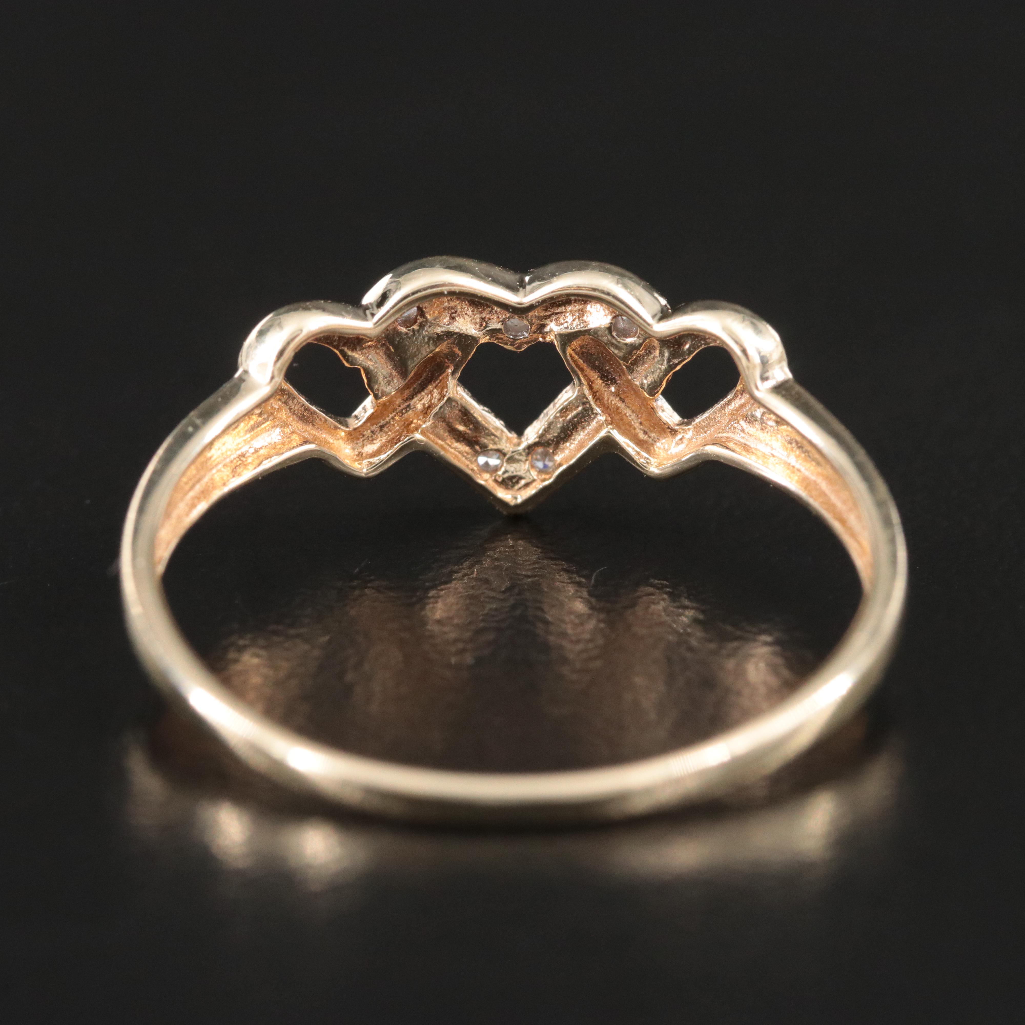 10K 0.05 CTW Diamond Interlocking Heart Ring