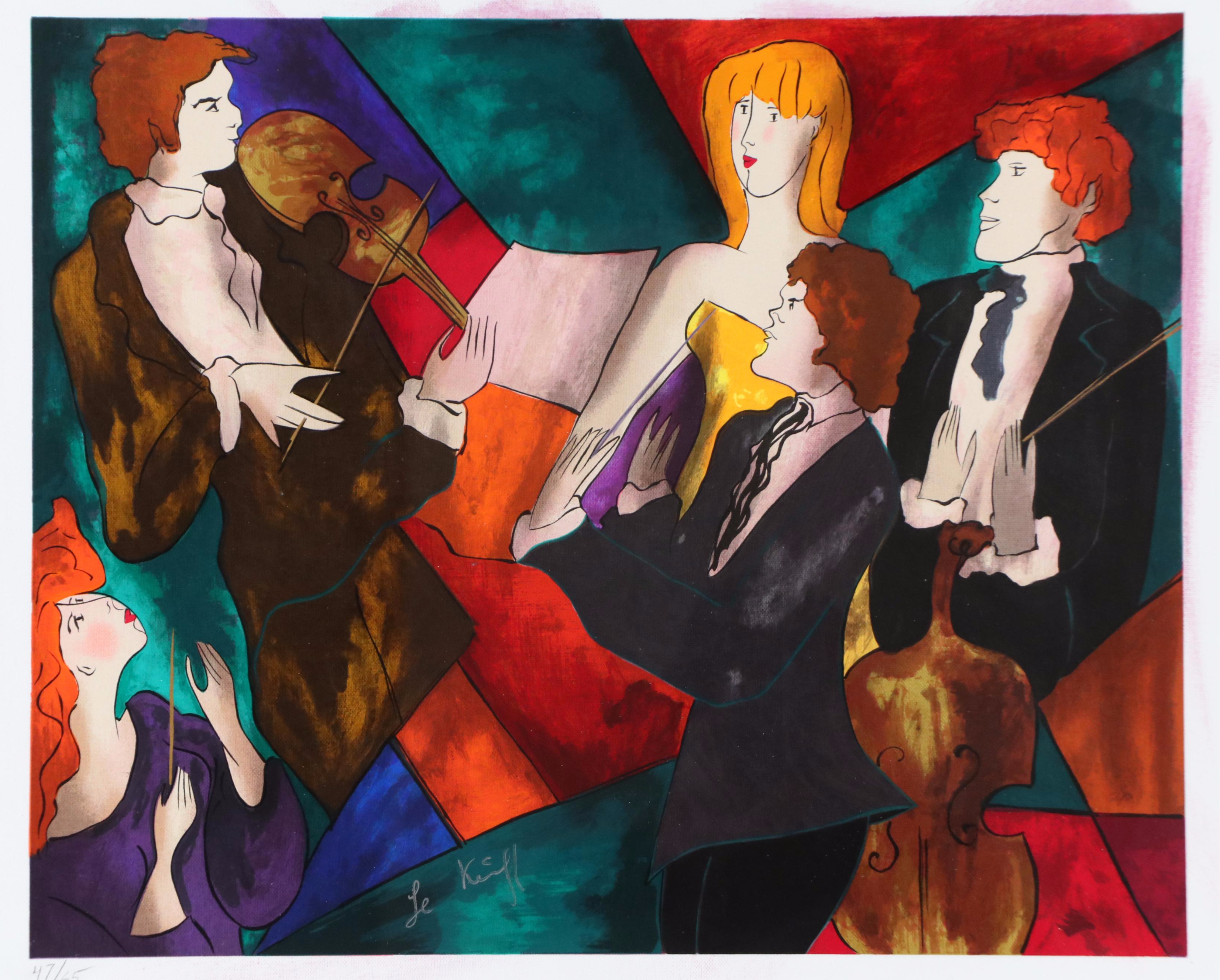 Linda Le Kinff Serigraph "The Musicians"