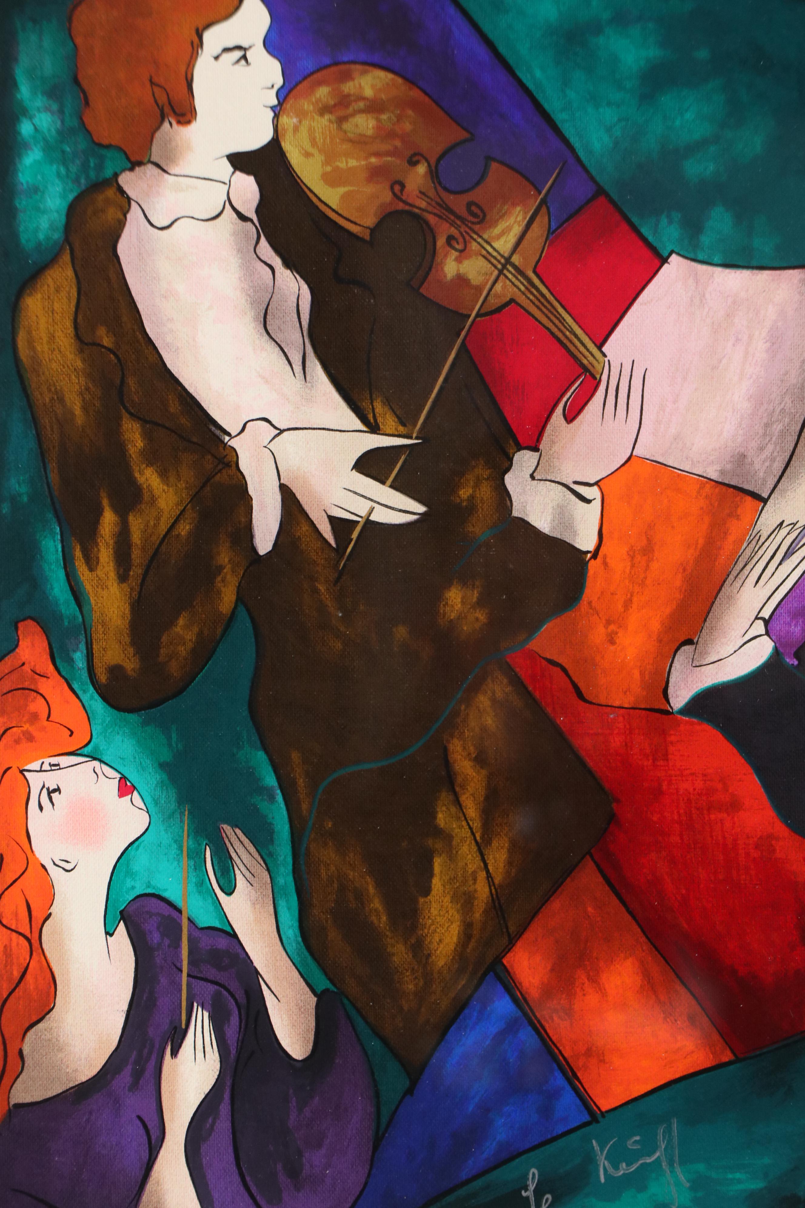 Linda Le Kinff Serigraph "The Musicians"