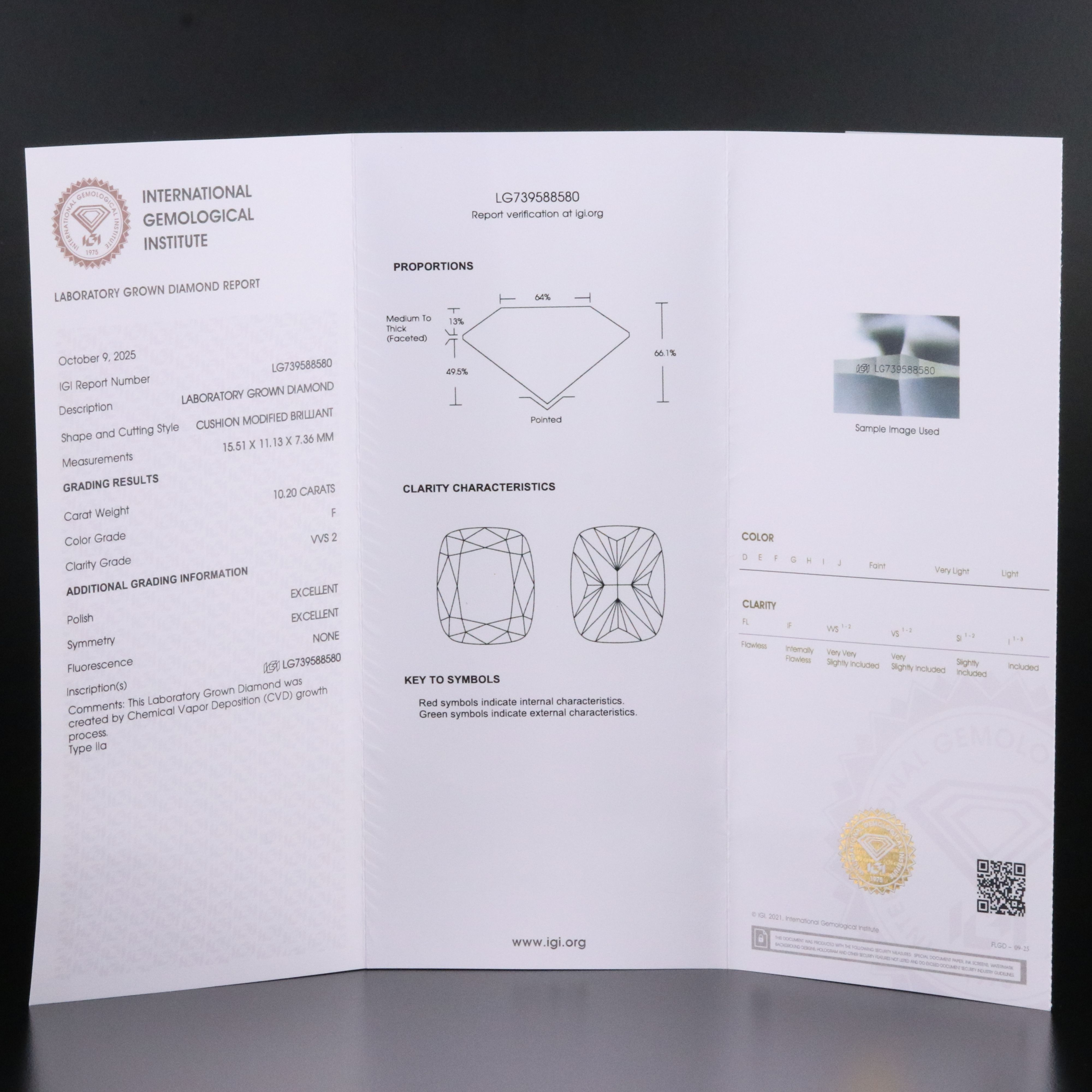 14K 10.20 CT Lab Grown Diamond Solitaire Ring with IGI Report