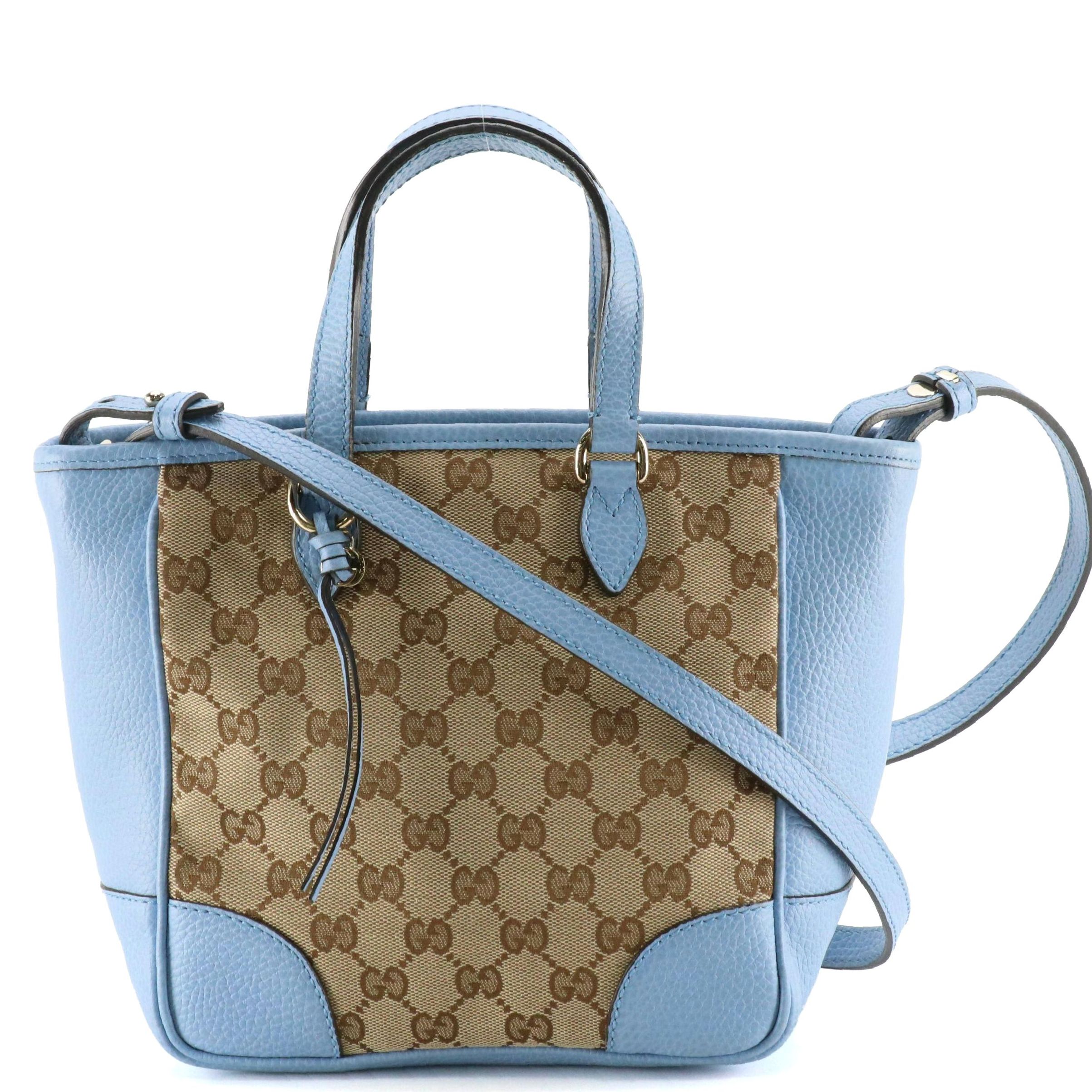 Gucci Bree Small Satchel in GG Canvas with Leather Trim
