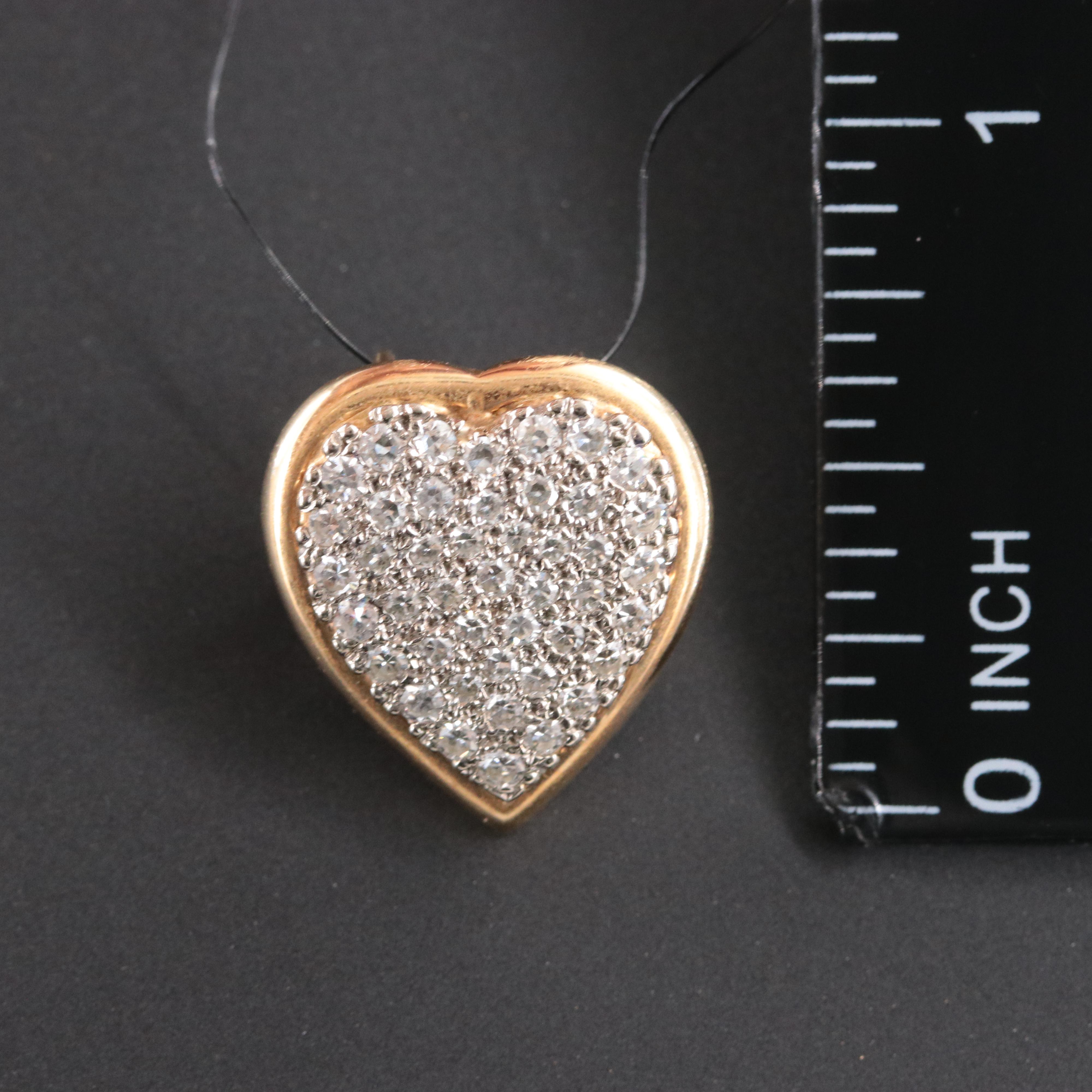14K 0.55 CTW Pavé Diamond Heart Pendant