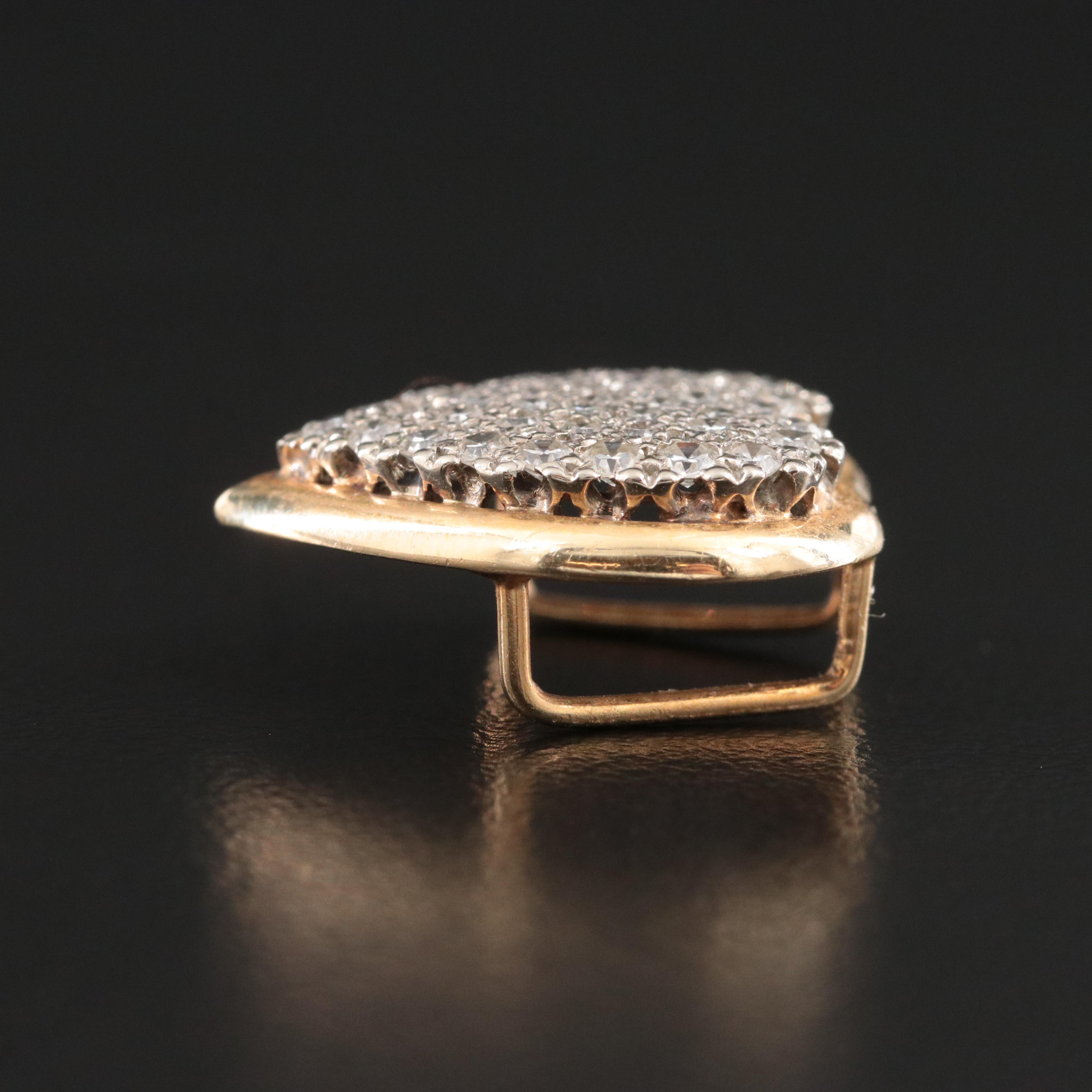 14K 0.55 CTW Pavé Diamond Heart Pendant