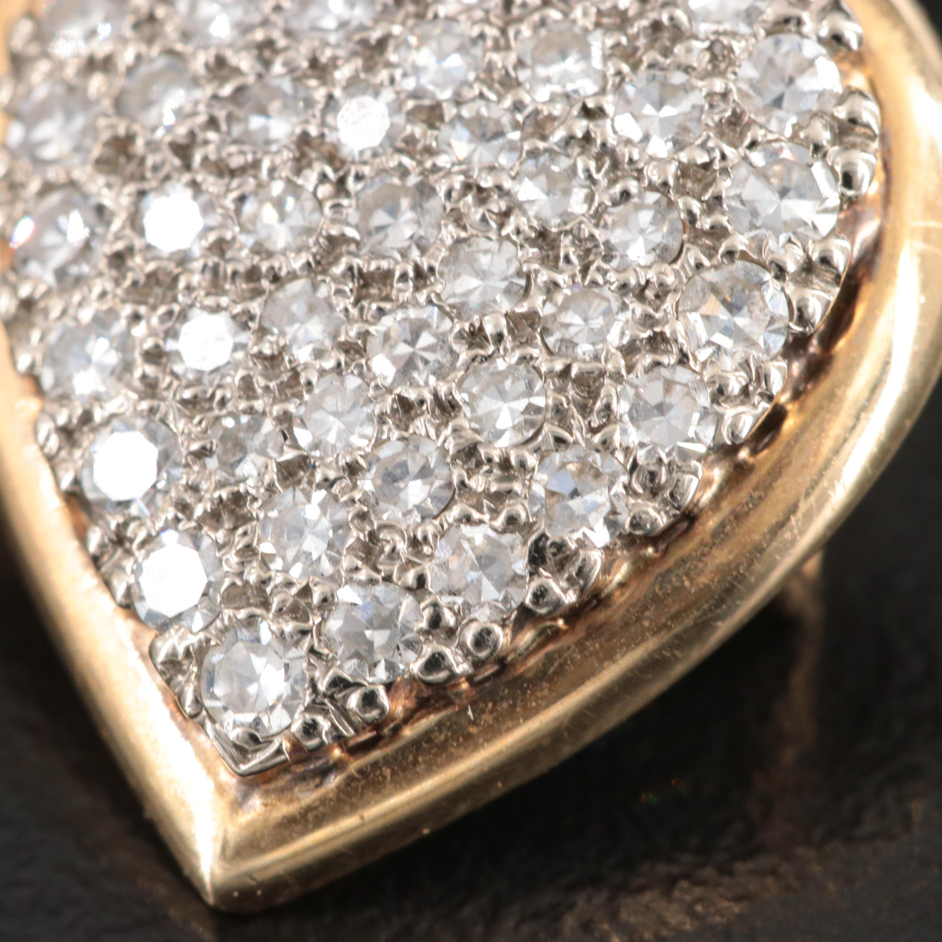 14K 0.55 CTW Pavé Diamond Heart Pendant