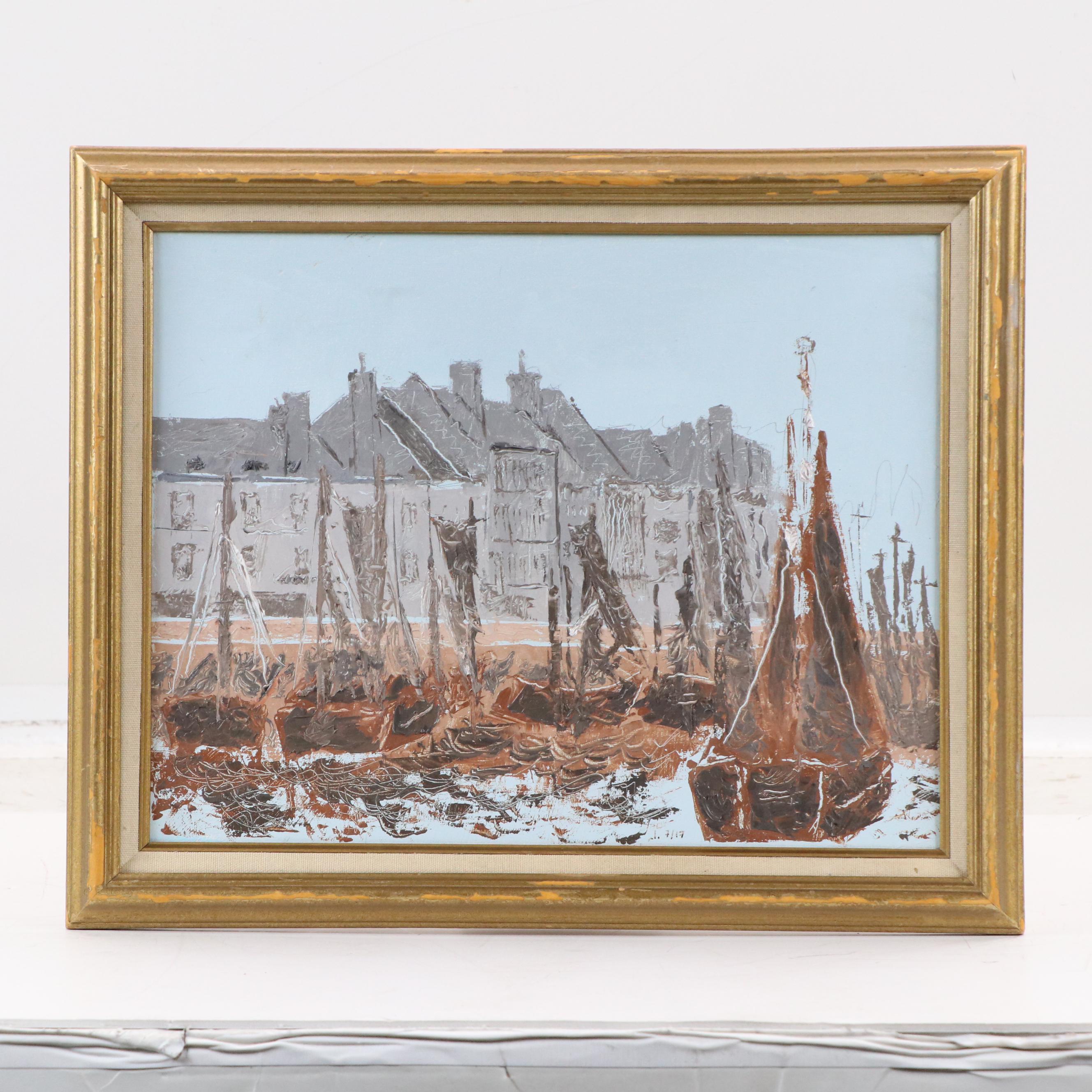 Jack Wheeler Oil Painting "Oostende, Belgium Harbor"