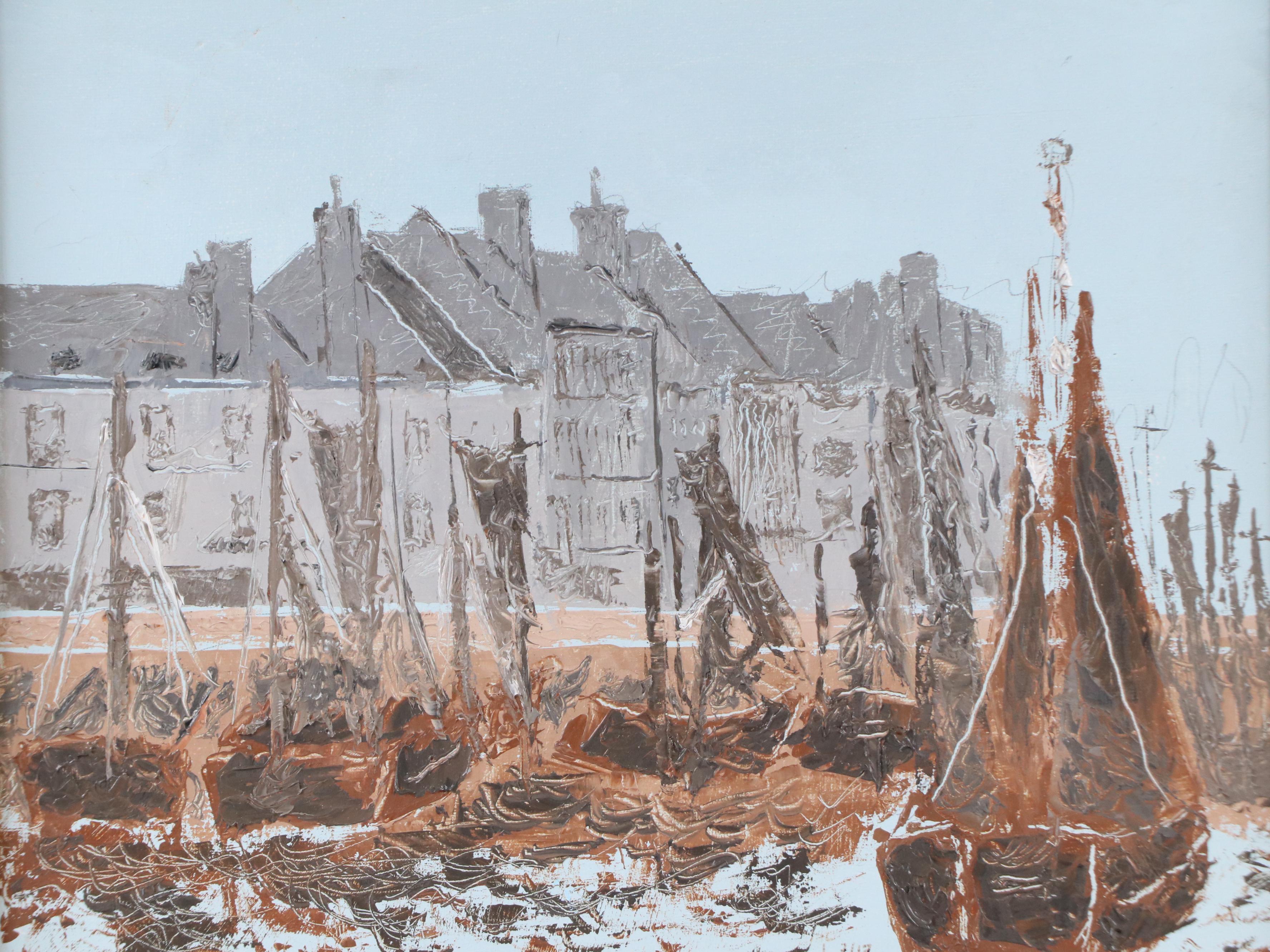 Jack Wheeler Oil Painting "Oostende, Belgium Harbor"