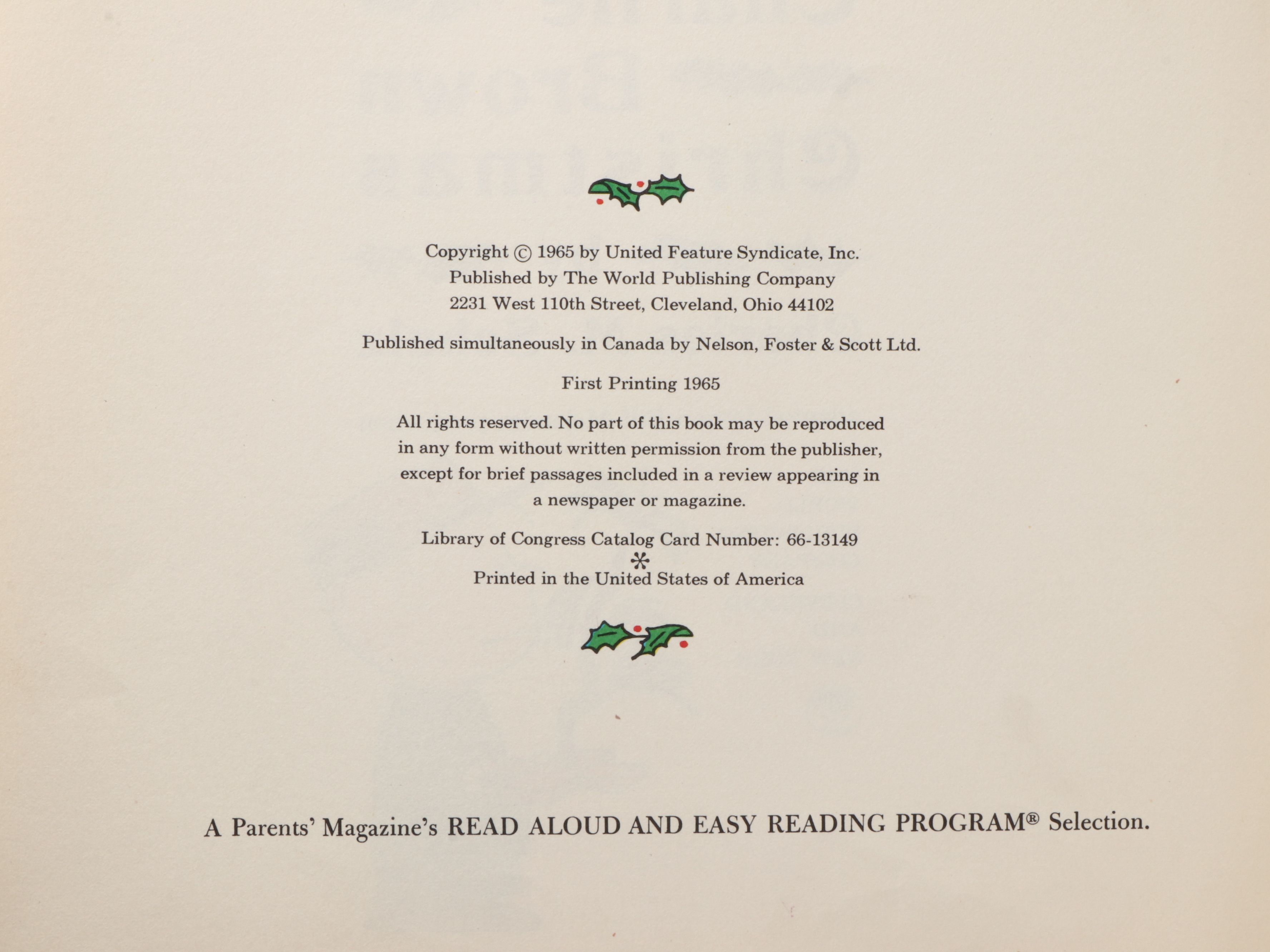 First Printing "A Charlie Brown Christmas" by Charles M. Schulz, 1965