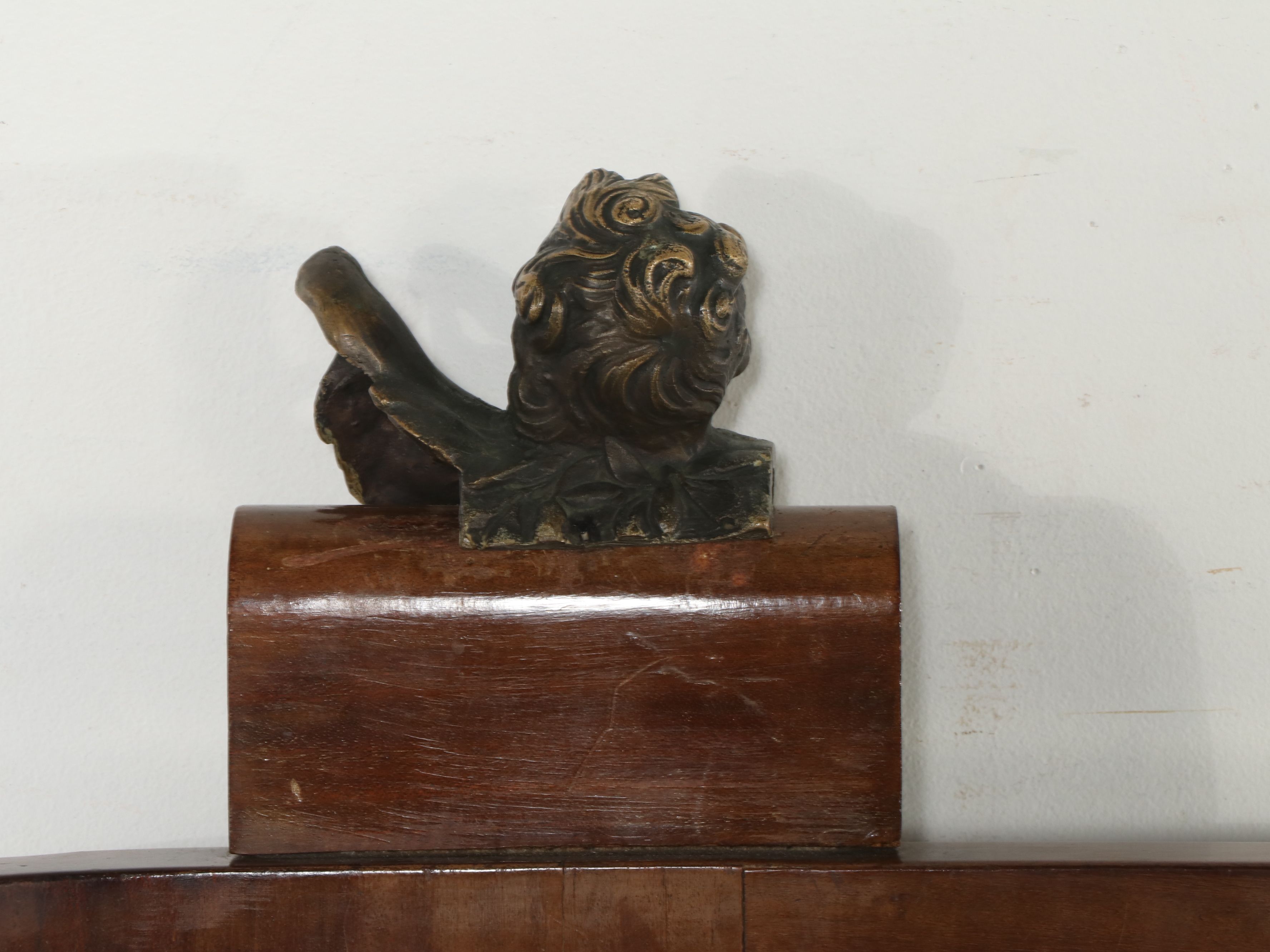 Belle Époque French Empire Style Marquetry and Bronze Mounted Mahogany Bedstead