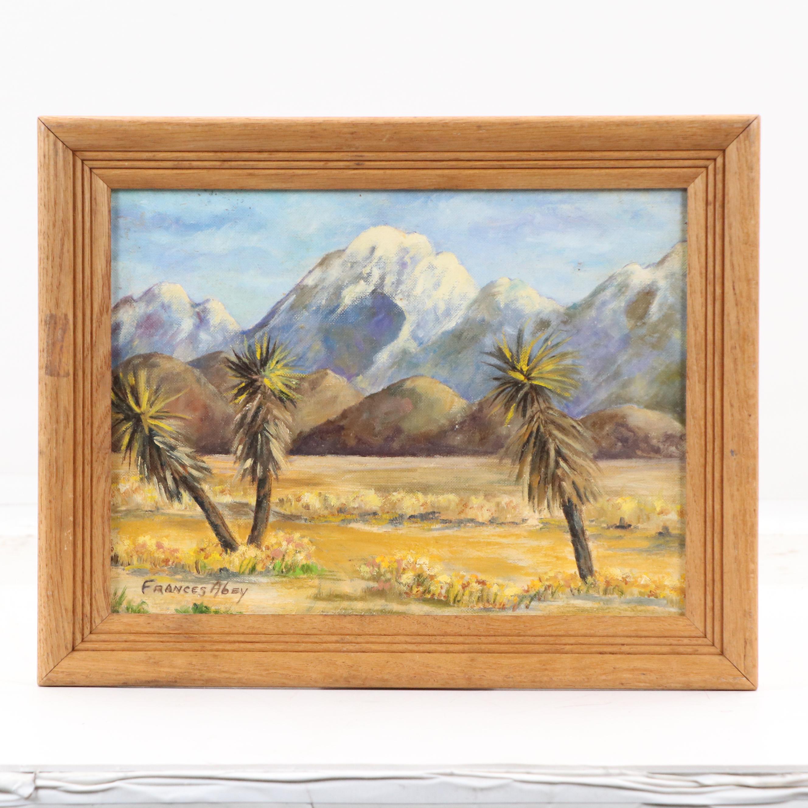Frances Abey American Southwest Landscape Oil Painting, Mid-20th Century