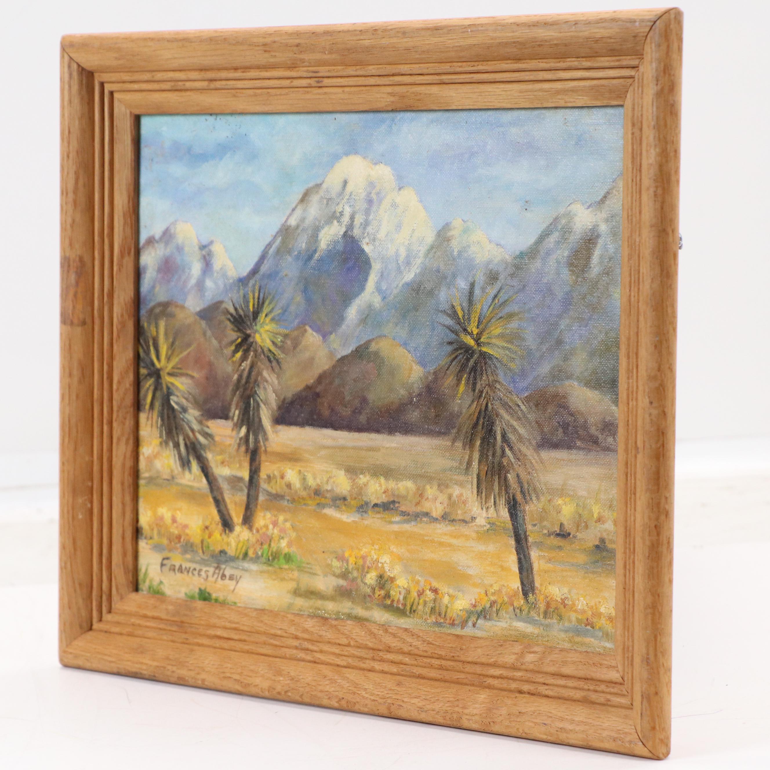 Frances Abey American Southwest Landscape Oil Painting, Mid-20th Century