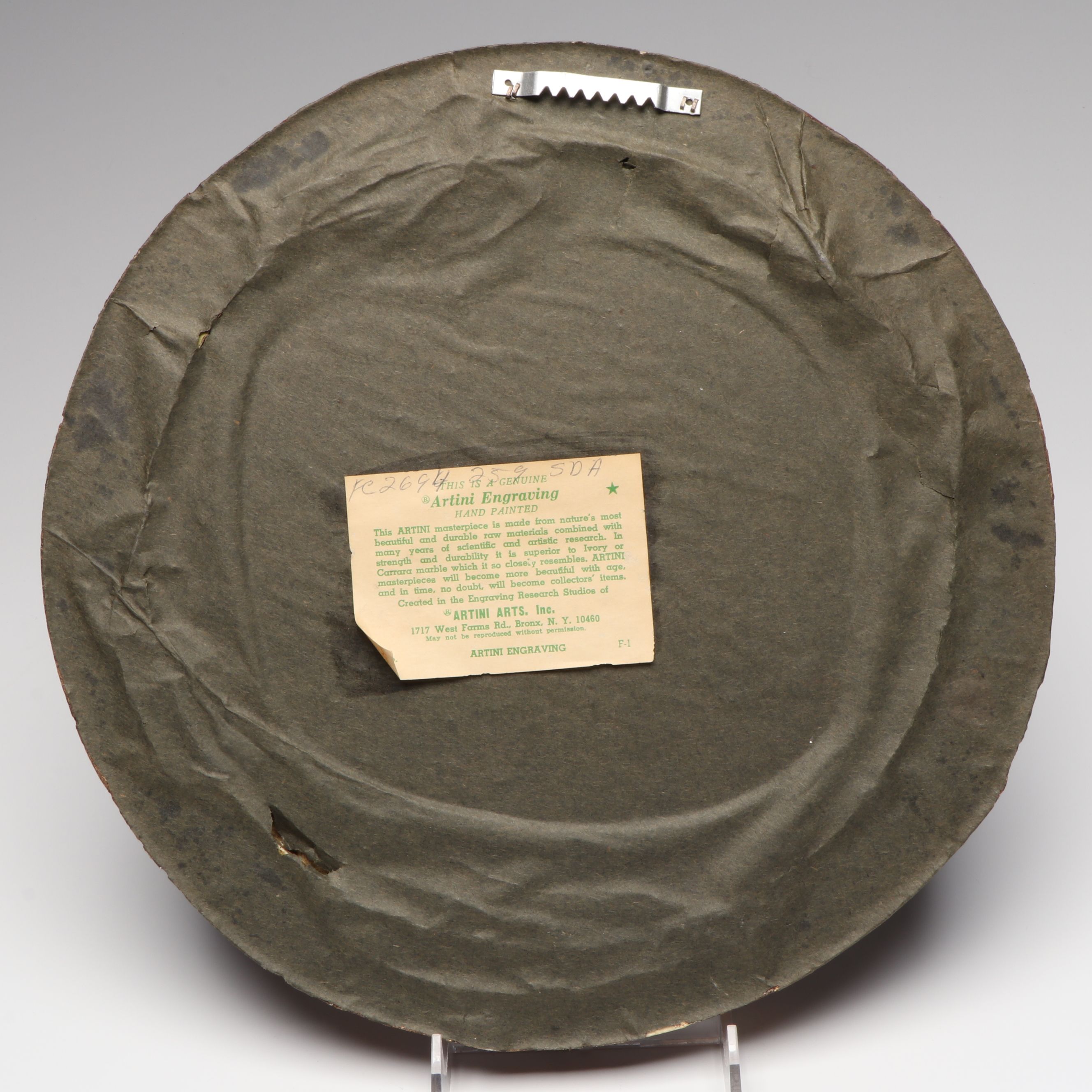 Artini Arts Hand-Painted Resin Engraving of Children, Mid to Late 20th Century