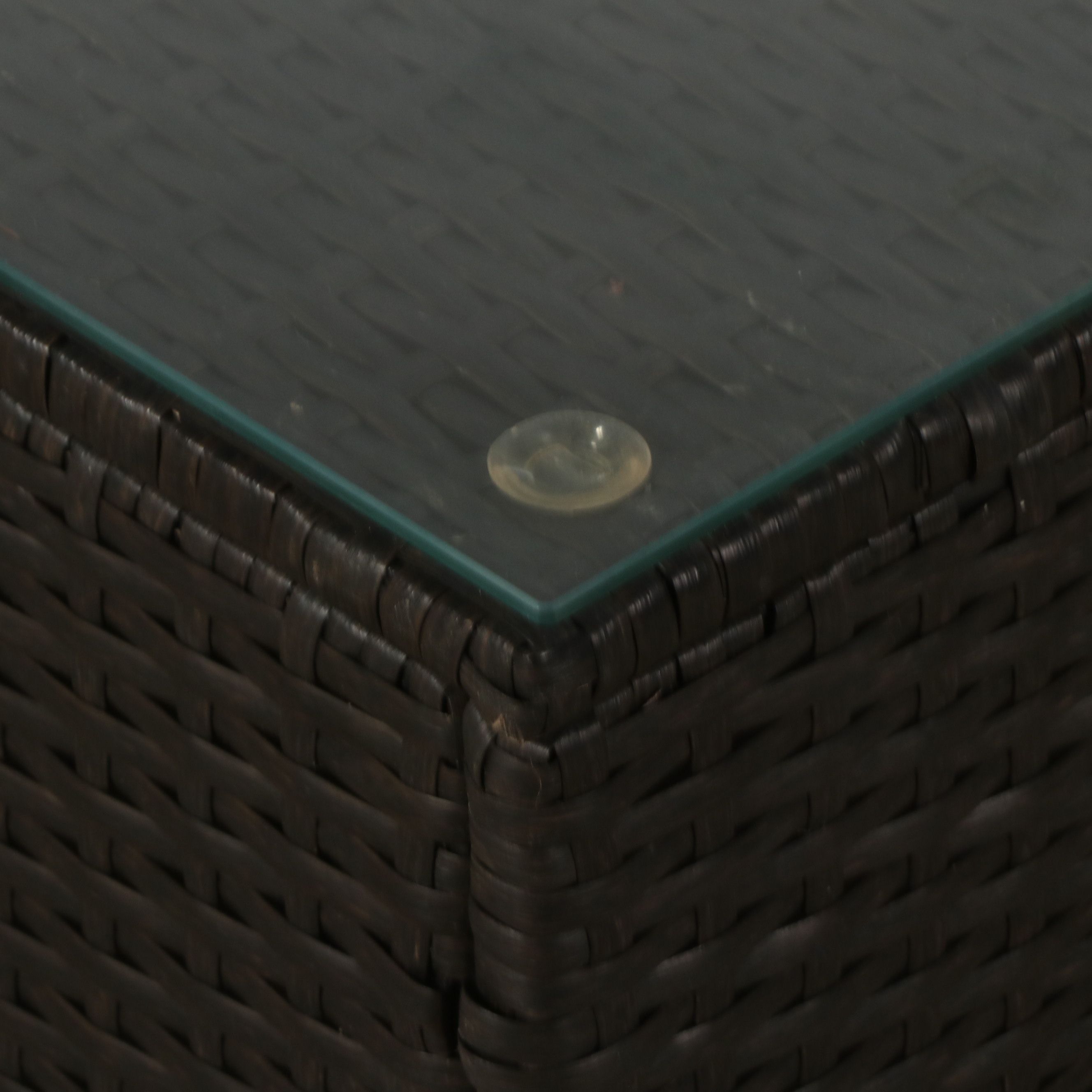 Contemporary PE Rattan Patio Sectional and Coffee Table