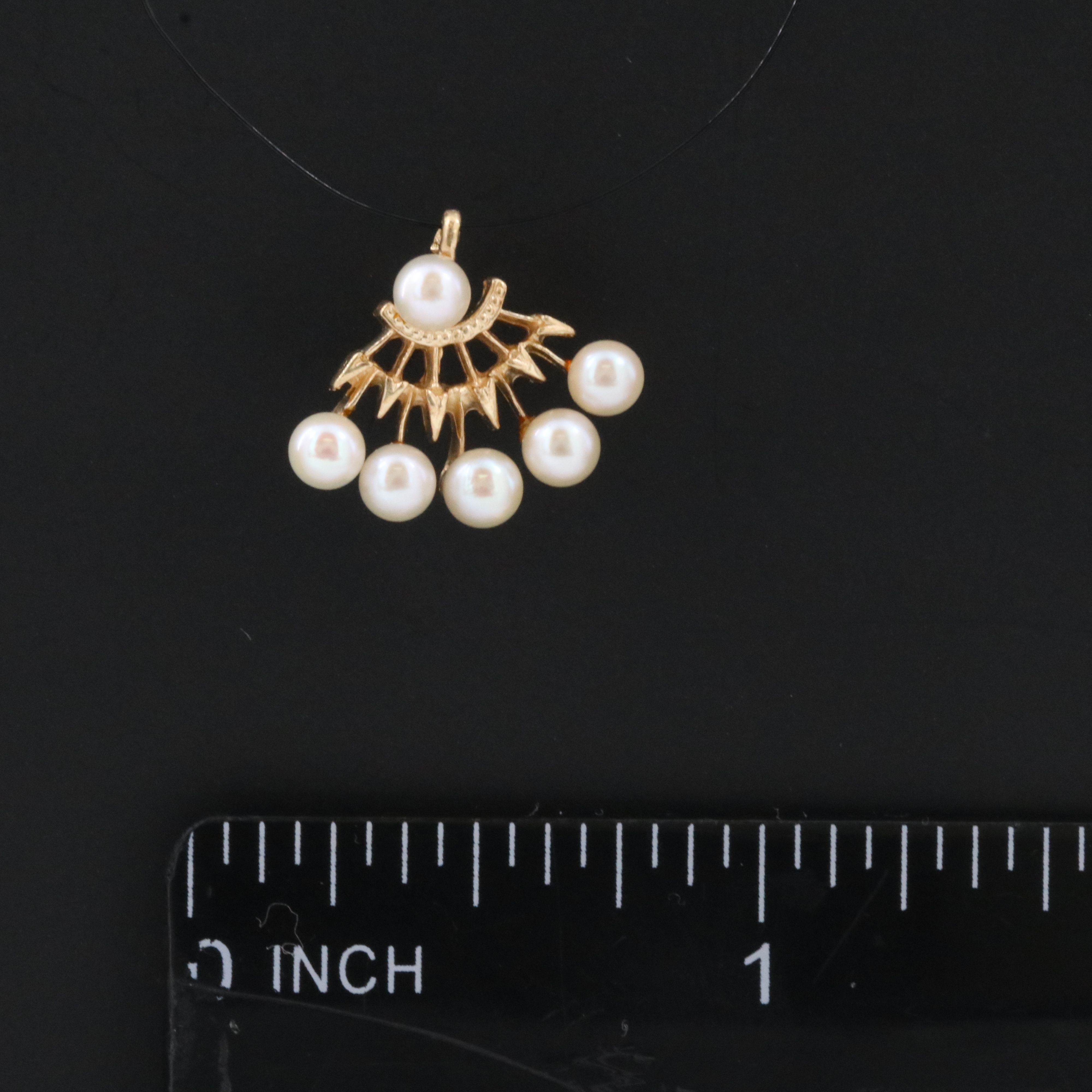 14K Pearl Fan Pendant