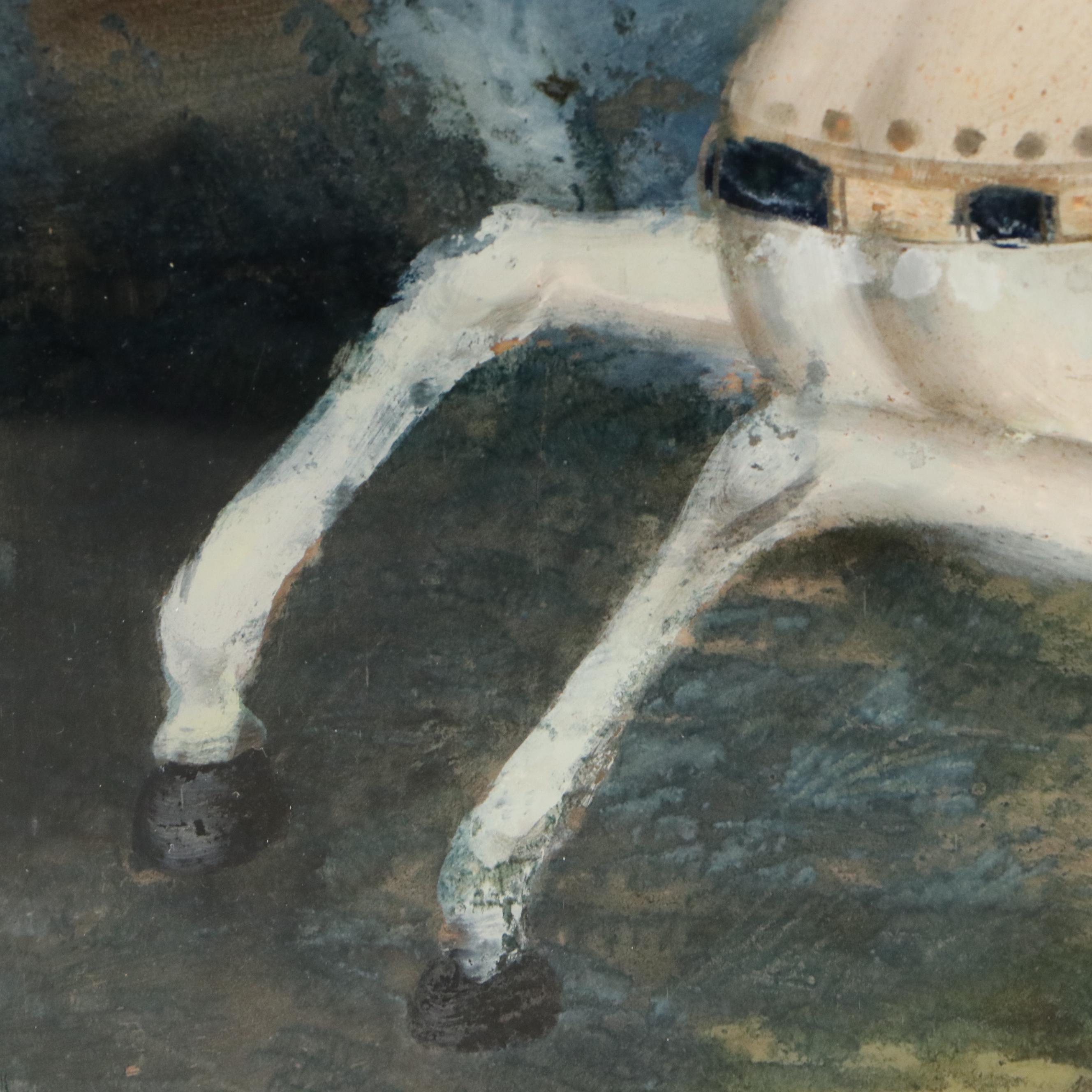 Persian School Reverse Glass Paintings of Warriors on Horseback