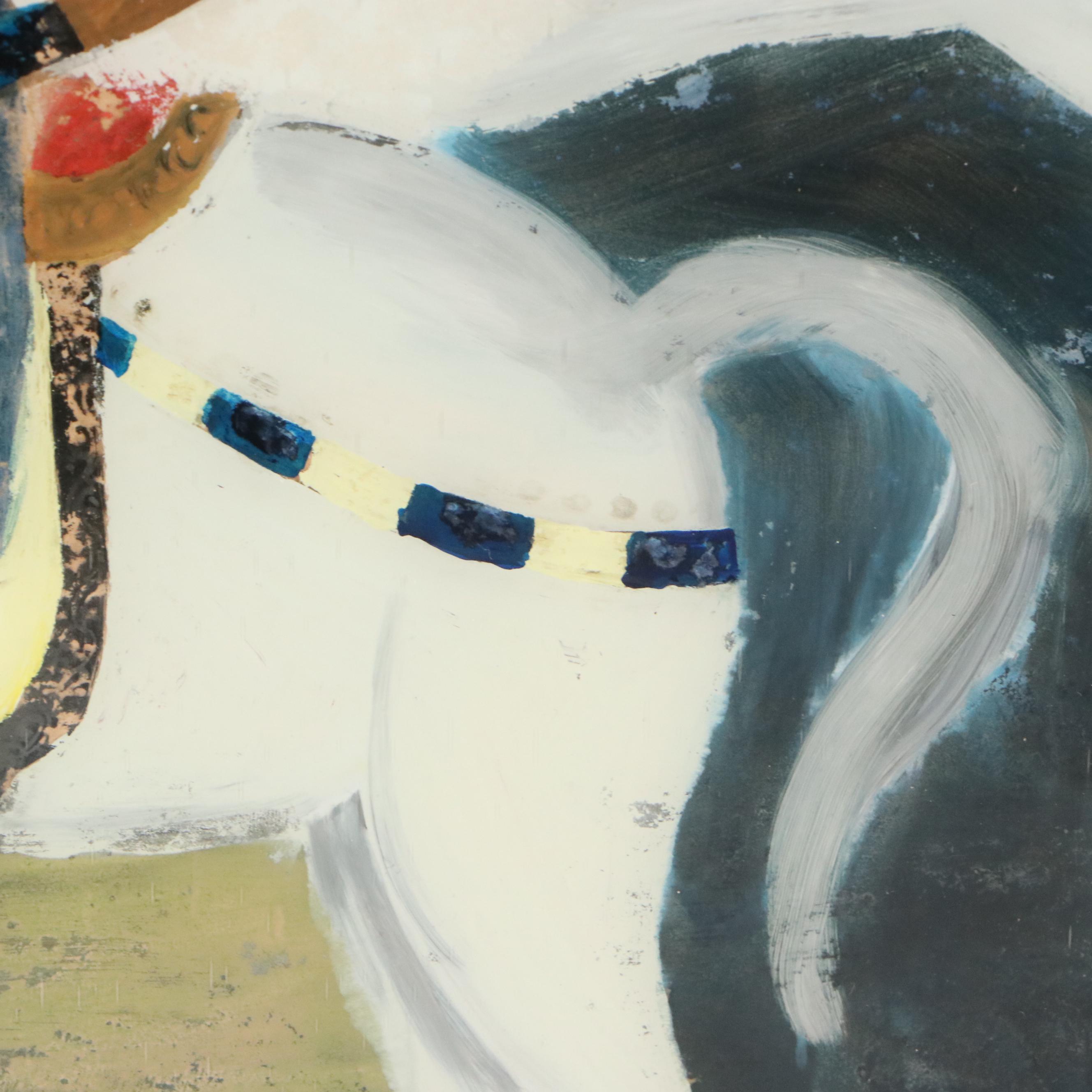 Persian School Reverse Glass Paintings of Warriors on Horseback