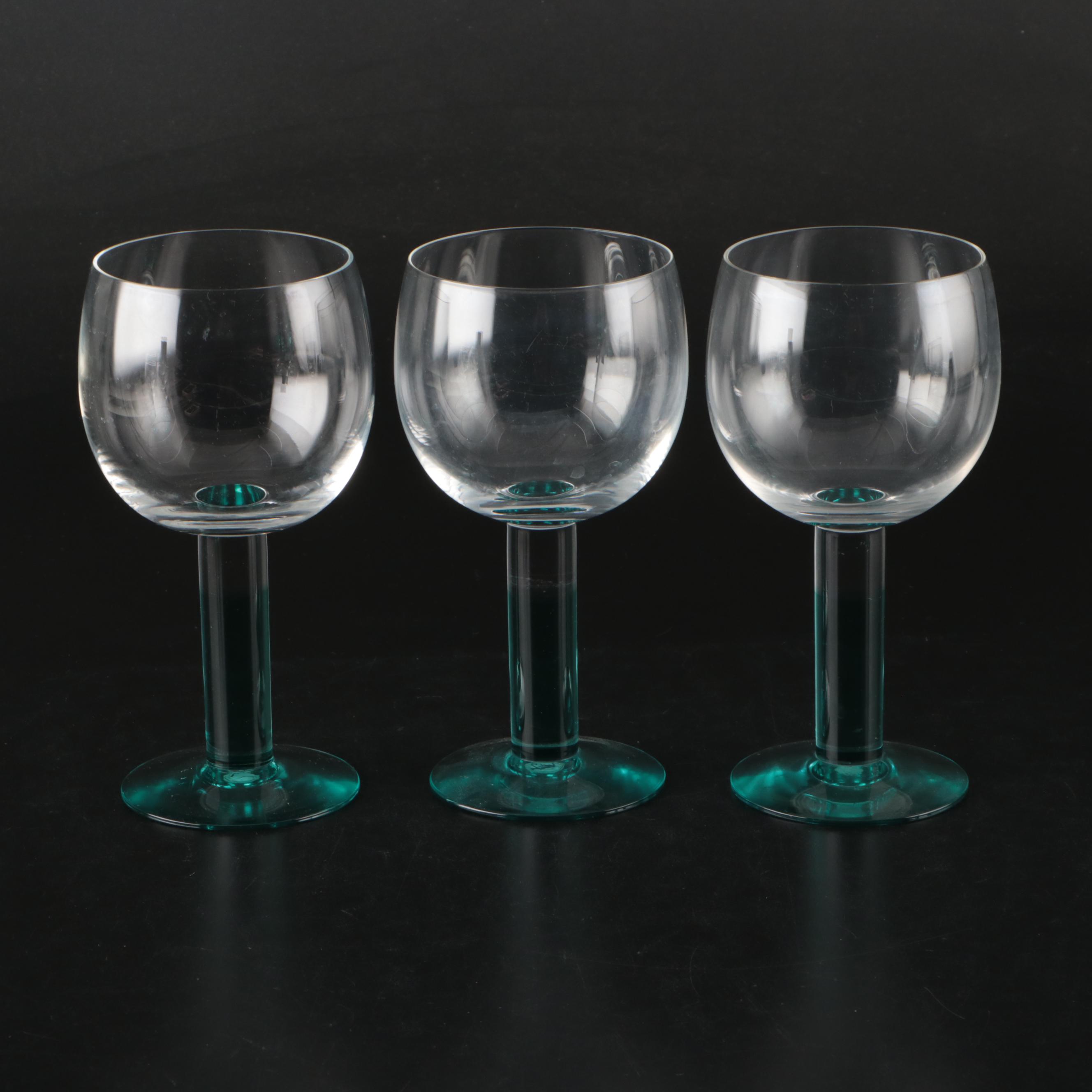 Gradient Blue Glass Wine and Water Glasses