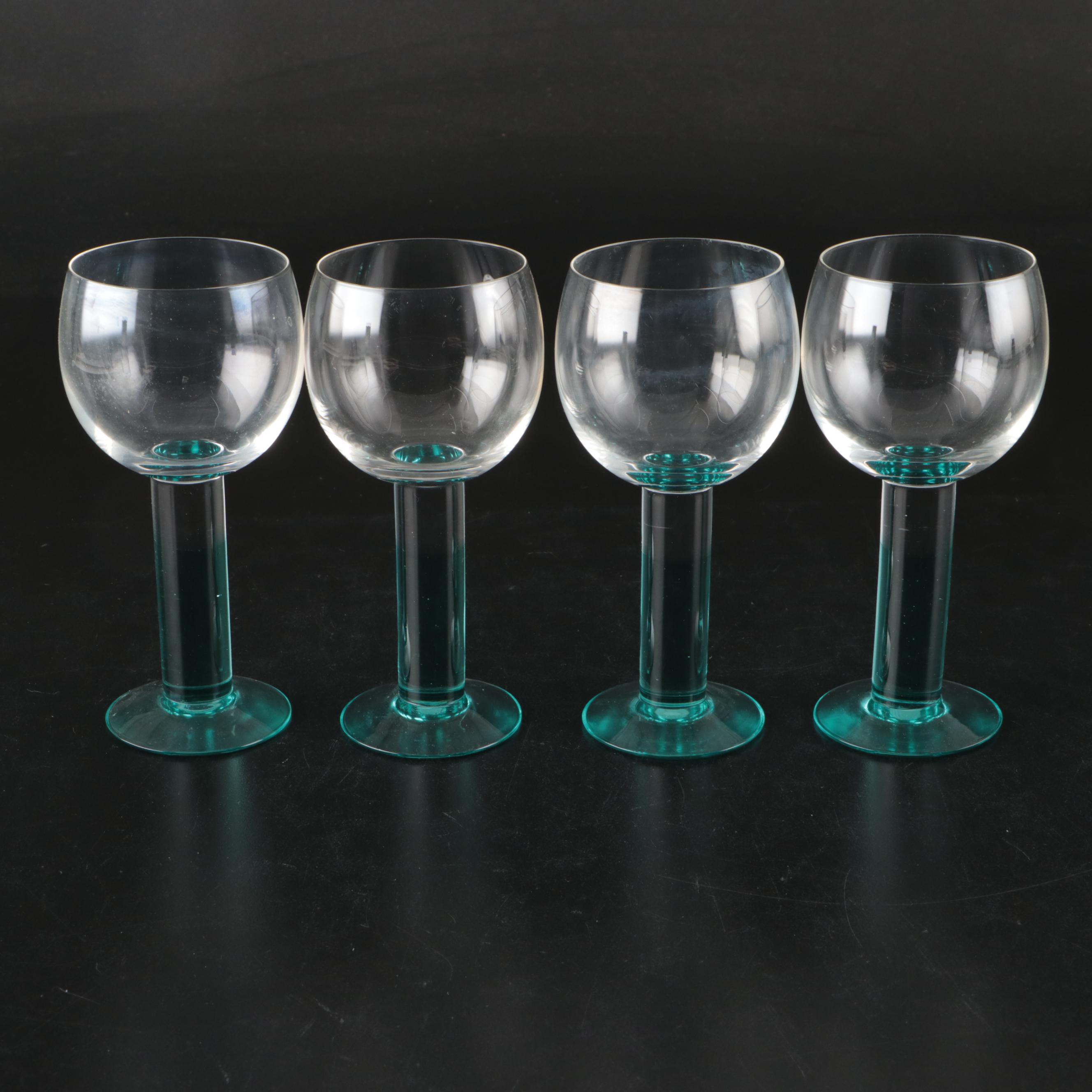 Gradient Blue Glass Wine and Water Glasses