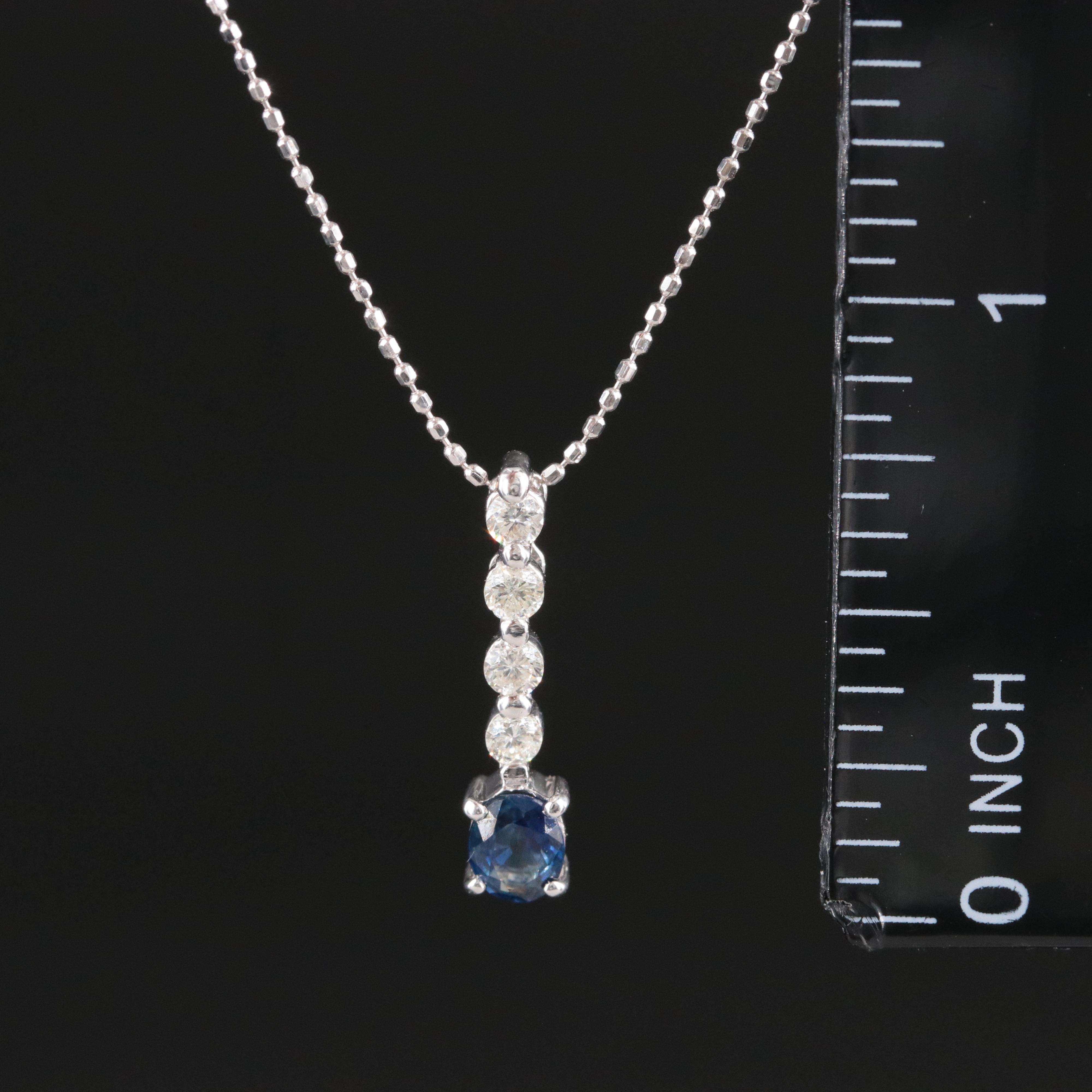18K Sapphire and Diamond Pendant Necklace