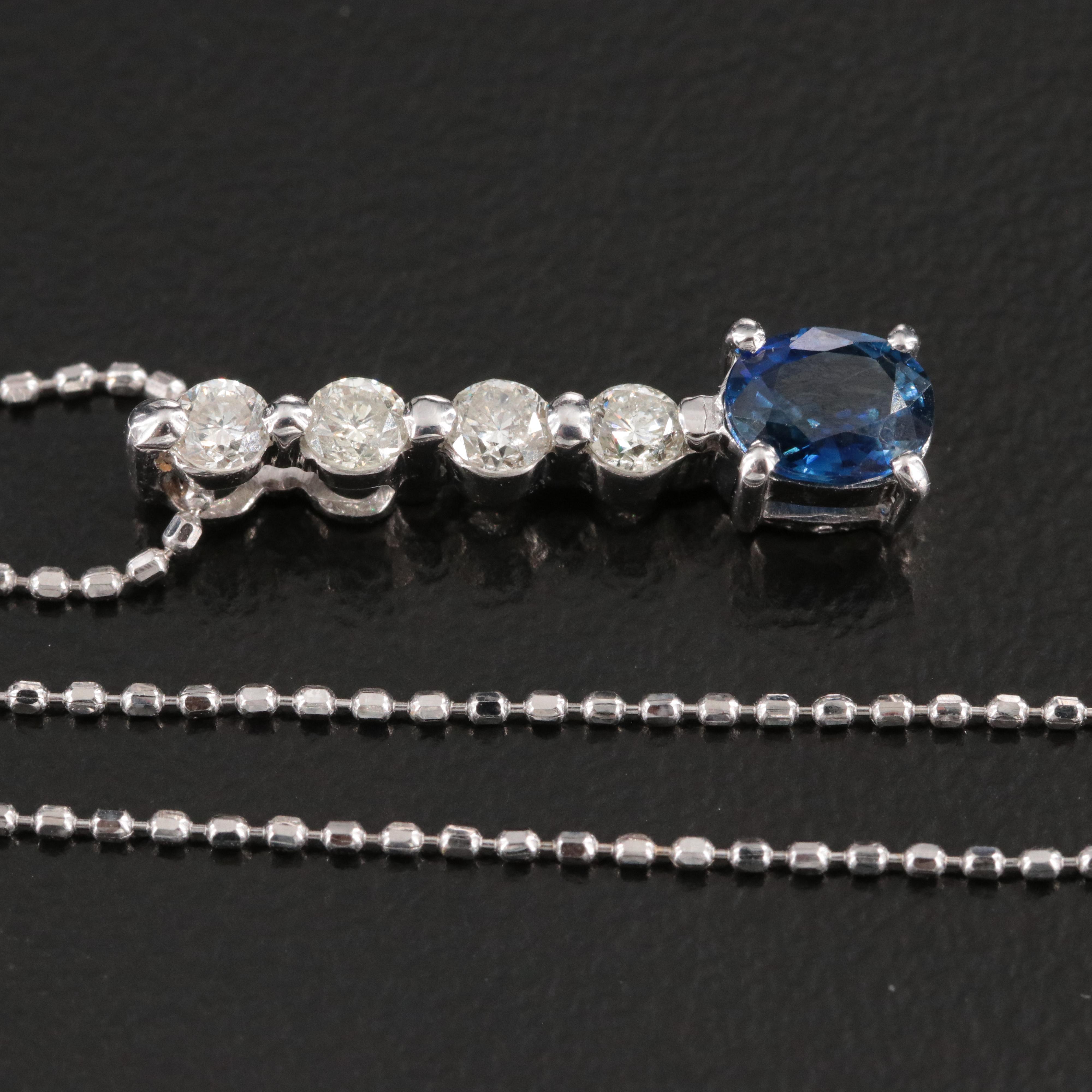18K Sapphire and Diamond Pendant Necklace