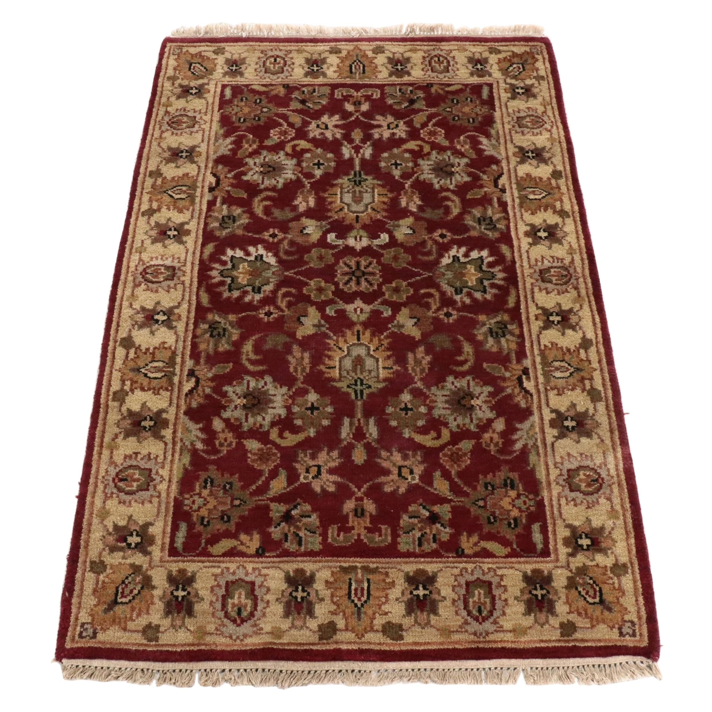 3'11 x 6'5 Hand-Knotted Indian Agra Area Rug