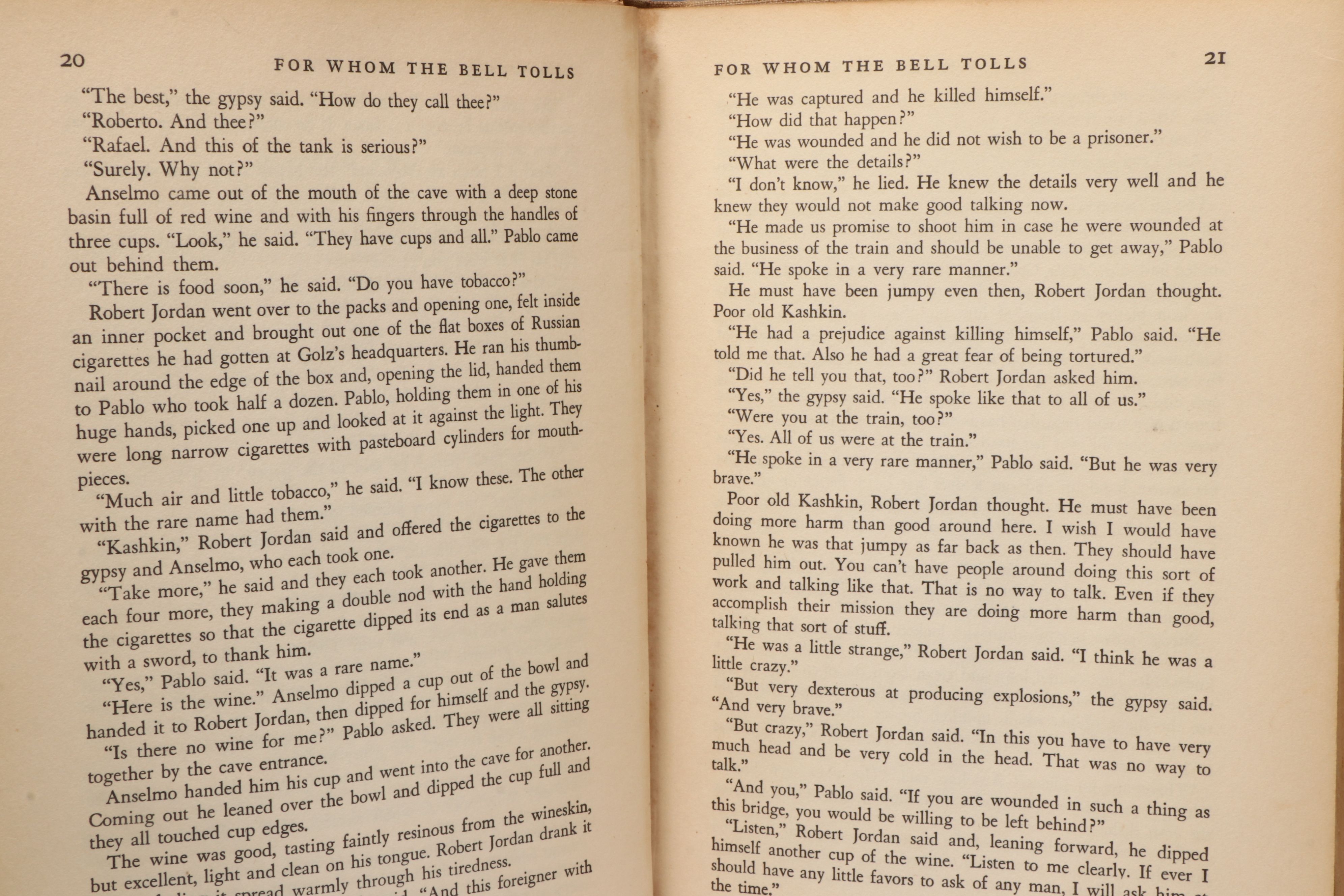 First Printing "For Whom the Bell Tolls" by Ernest Hemingway, 1940
