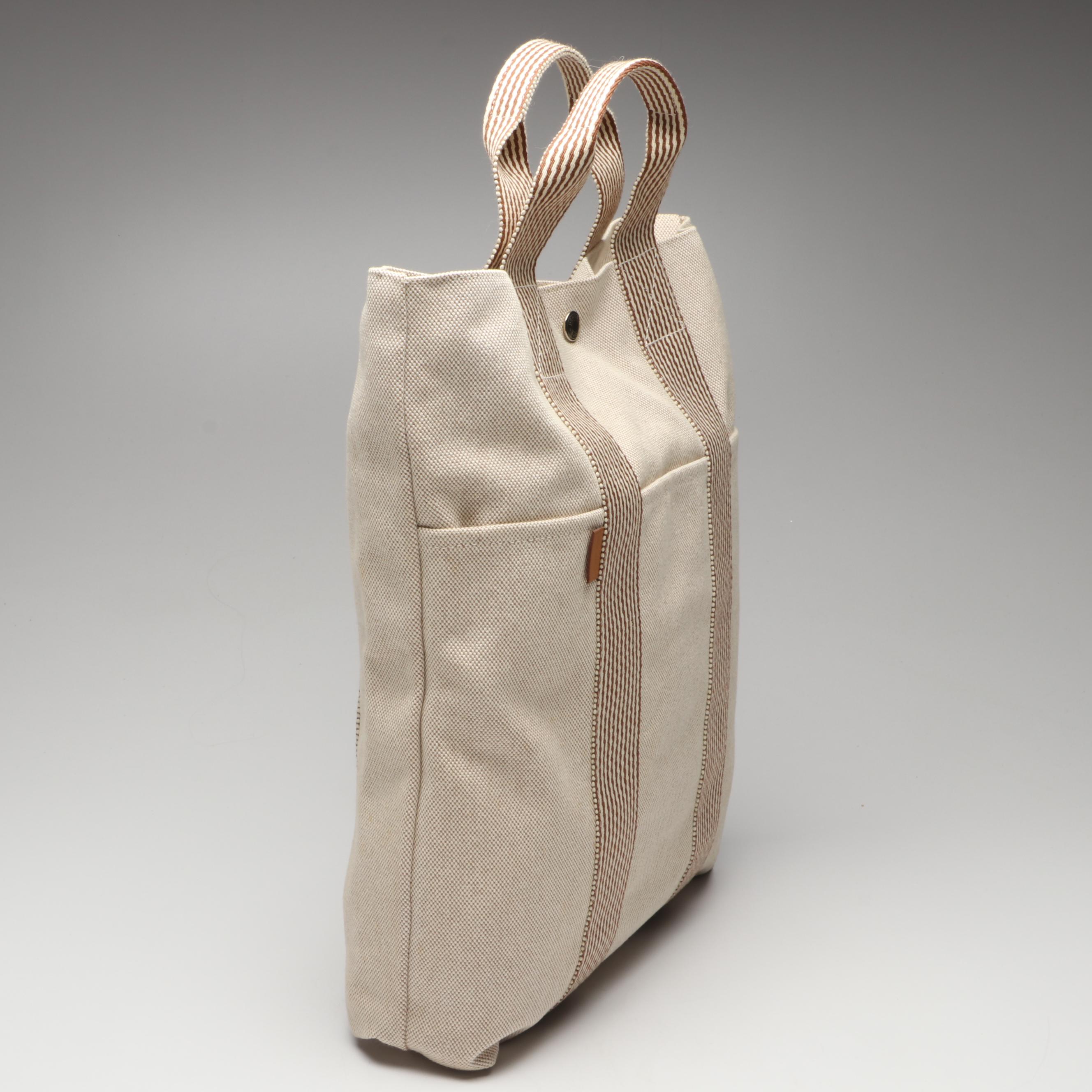 Hermès Fourre-Tout Cabas Tote in Beige Cotton Canvas