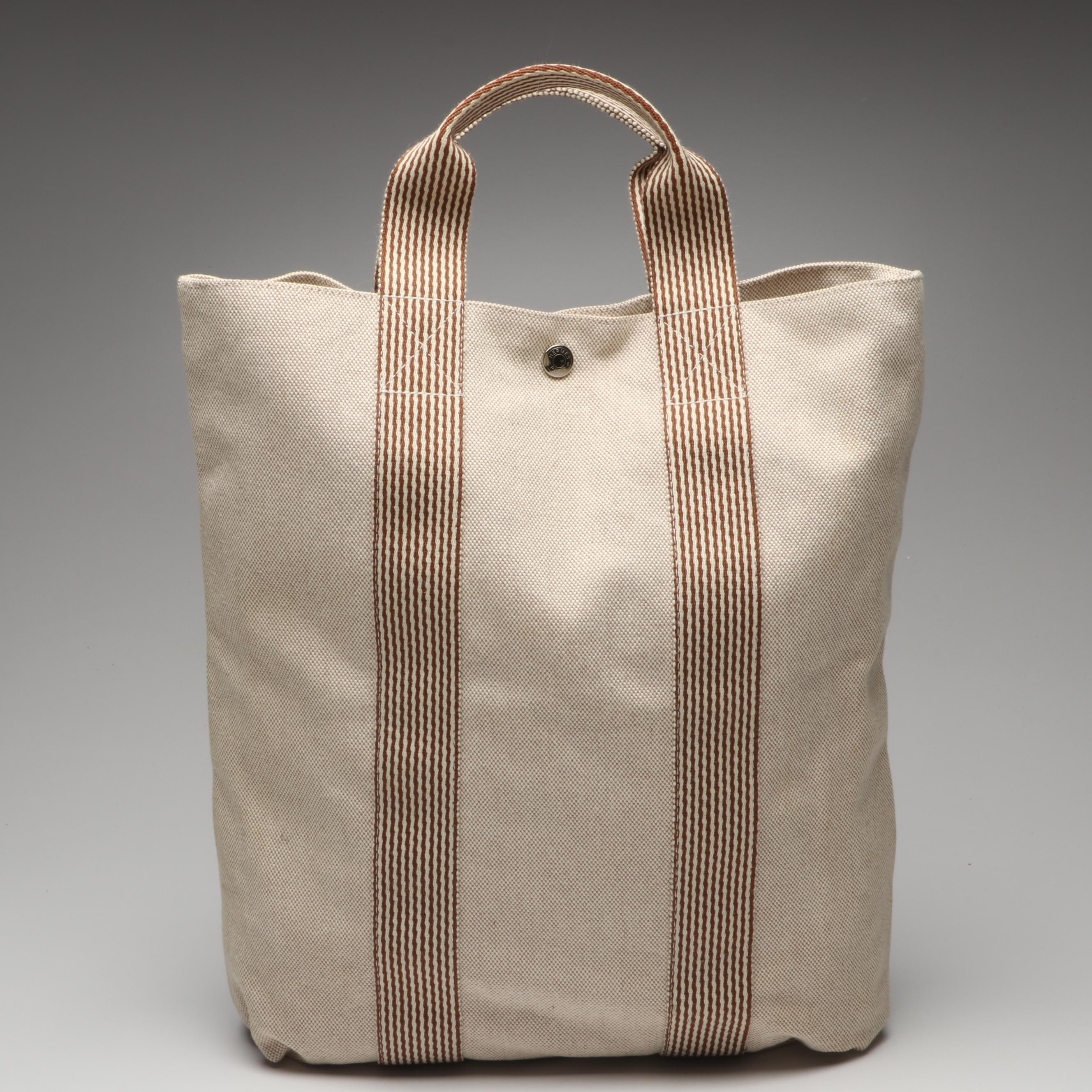 Hermès Fourre-Tout Cabas Tote in Beige Cotton Canvas