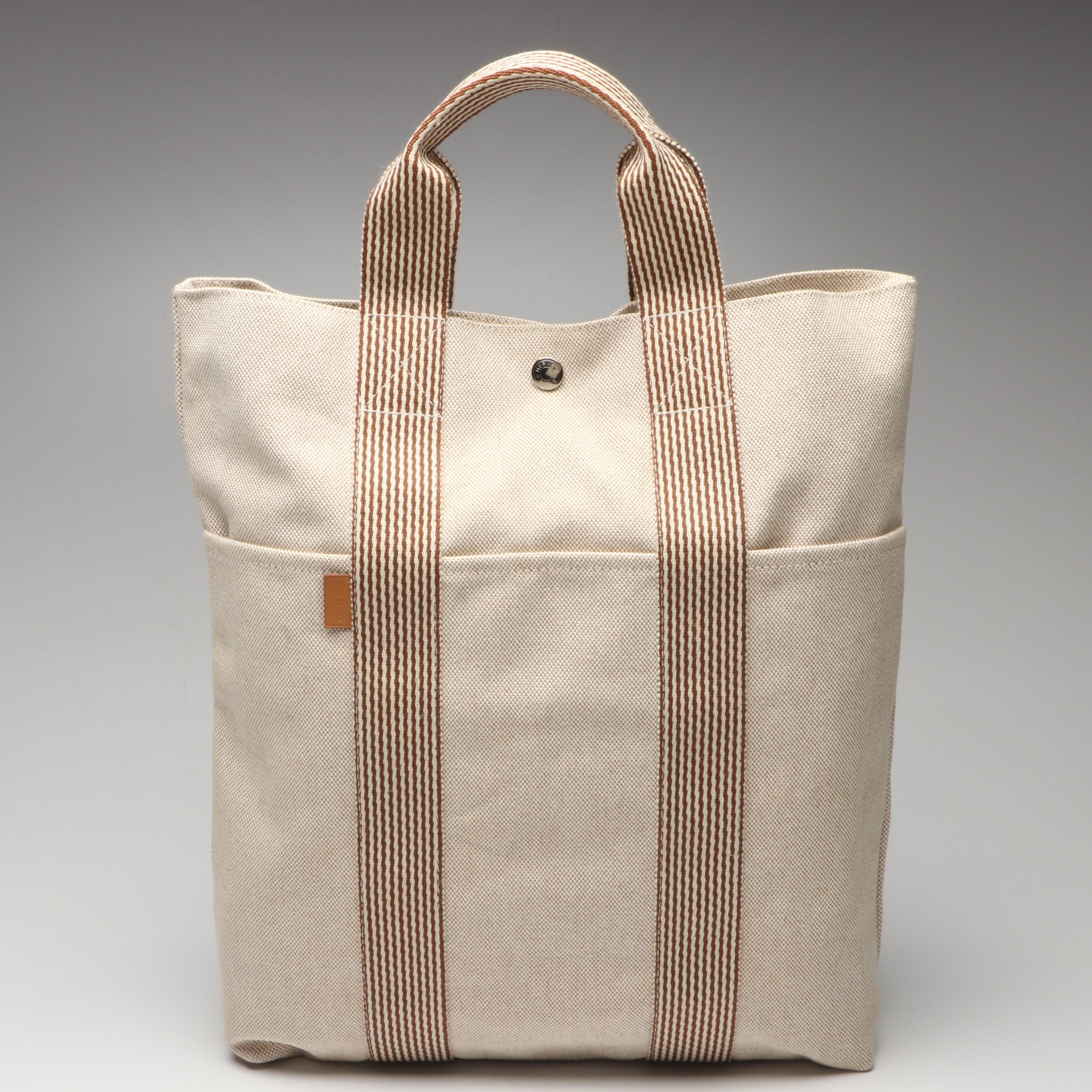 Hermès Fourre-Tout Cabas Tote in Beige Cotton Canvas