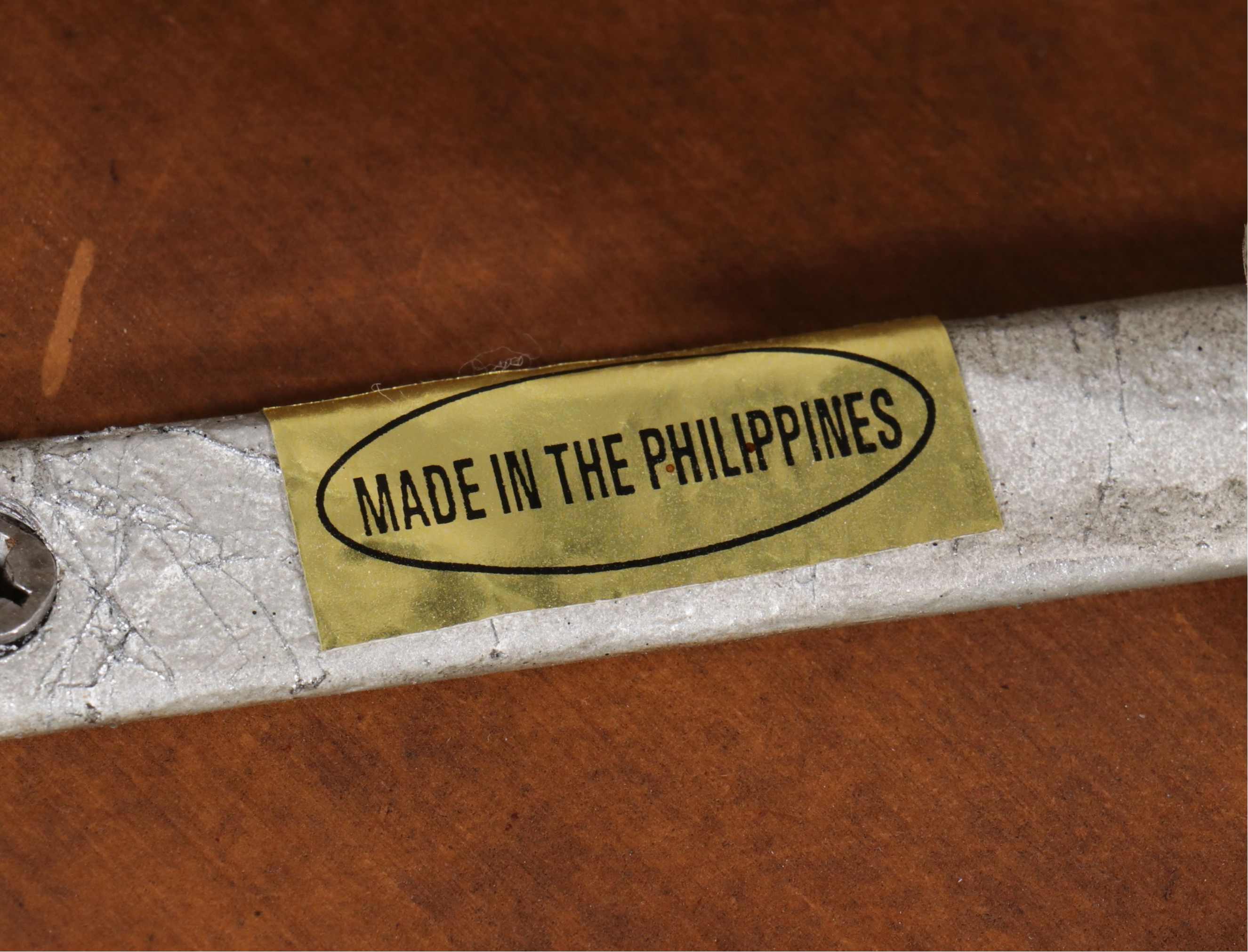 Modern Art Nouveau Style Mahogany and Scrolled Metal Pedestal