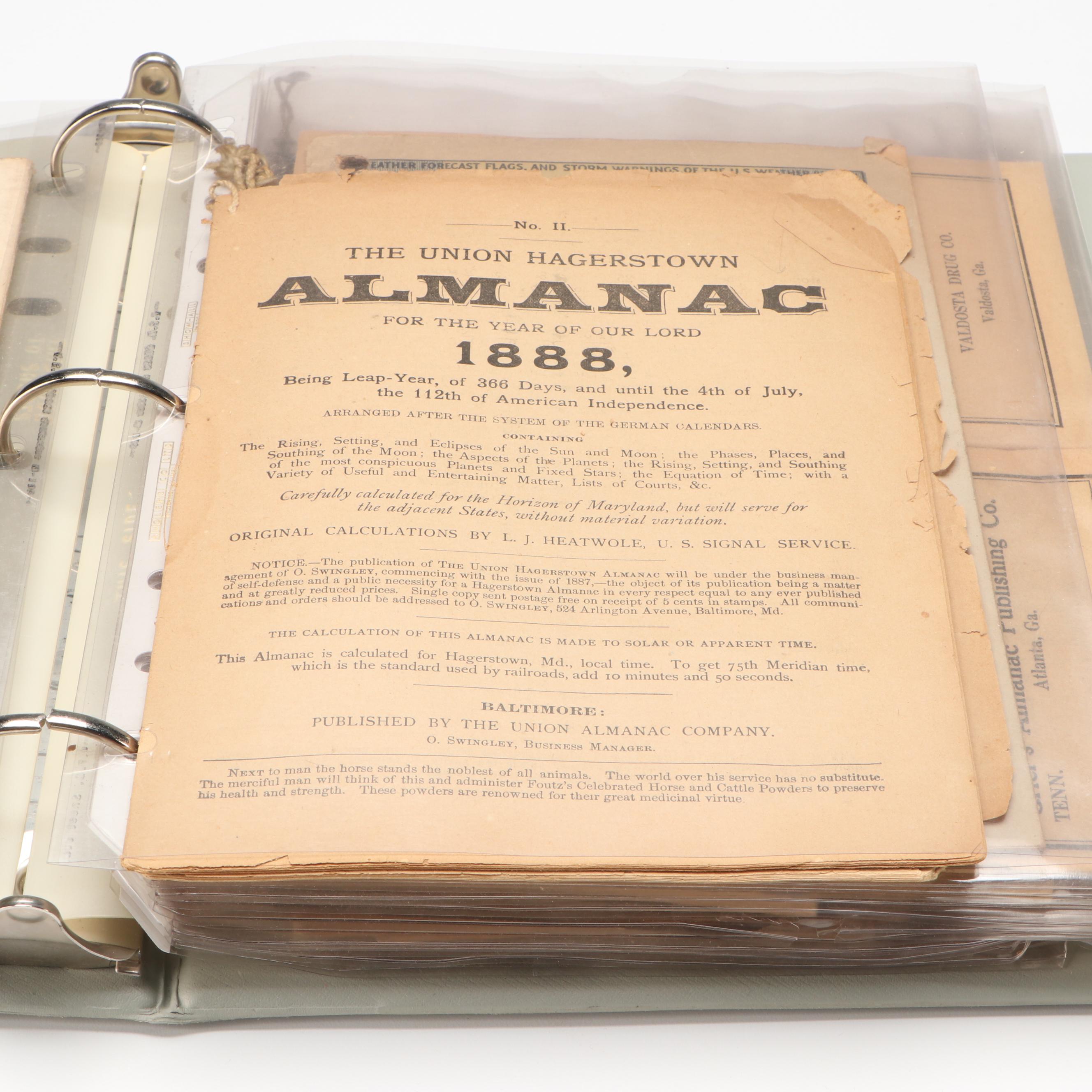 Victorian Almanacs and More Ephemera, Late 19th/ Early 20th Century