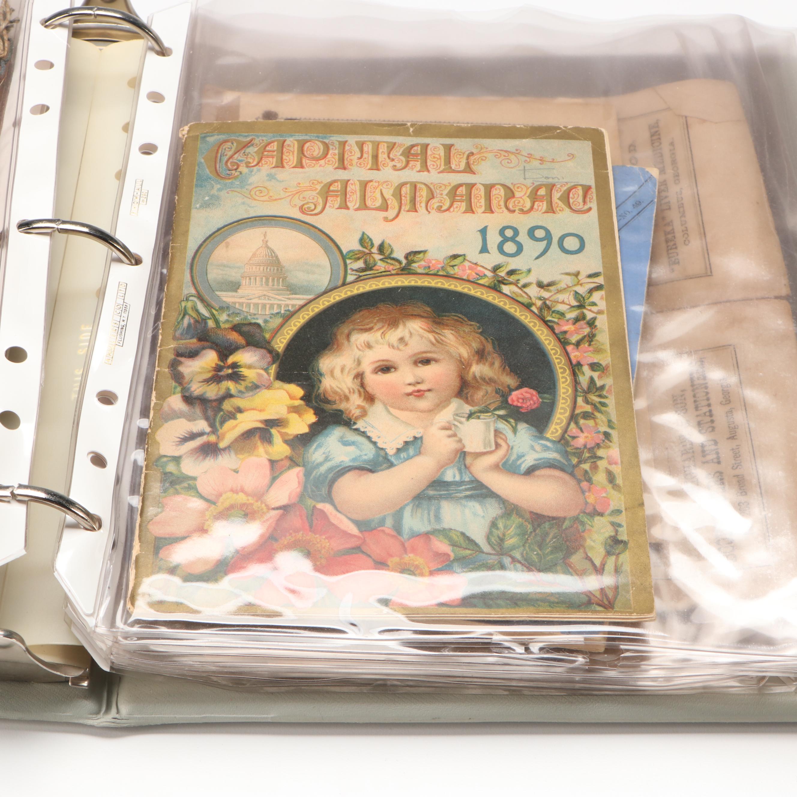 Victorian Almanacs and More Ephemera, Late 19th/ Early 20th Century