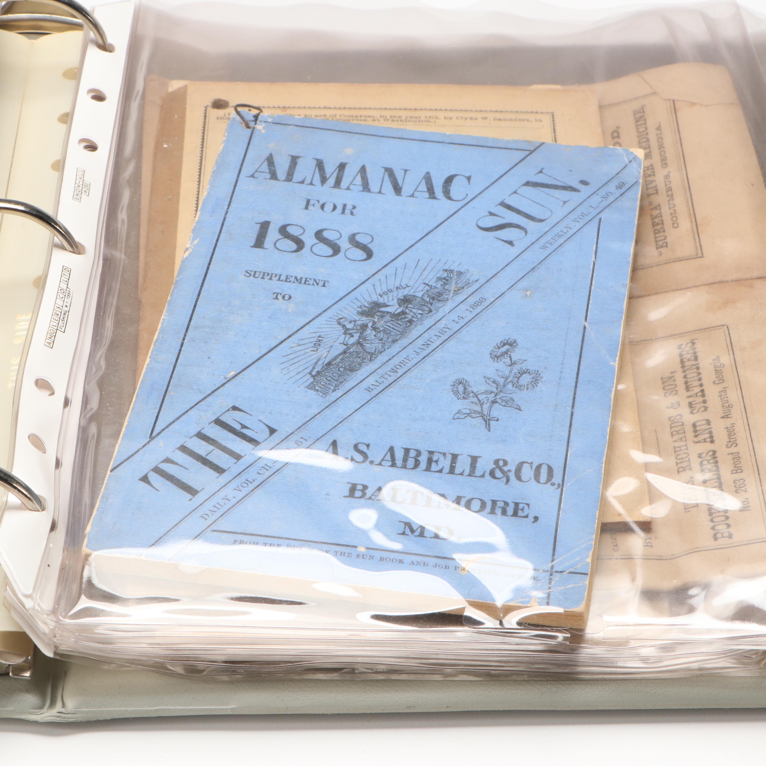 Victorian Almanacs and More Ephemera, Late 19th/ Early 20th Century