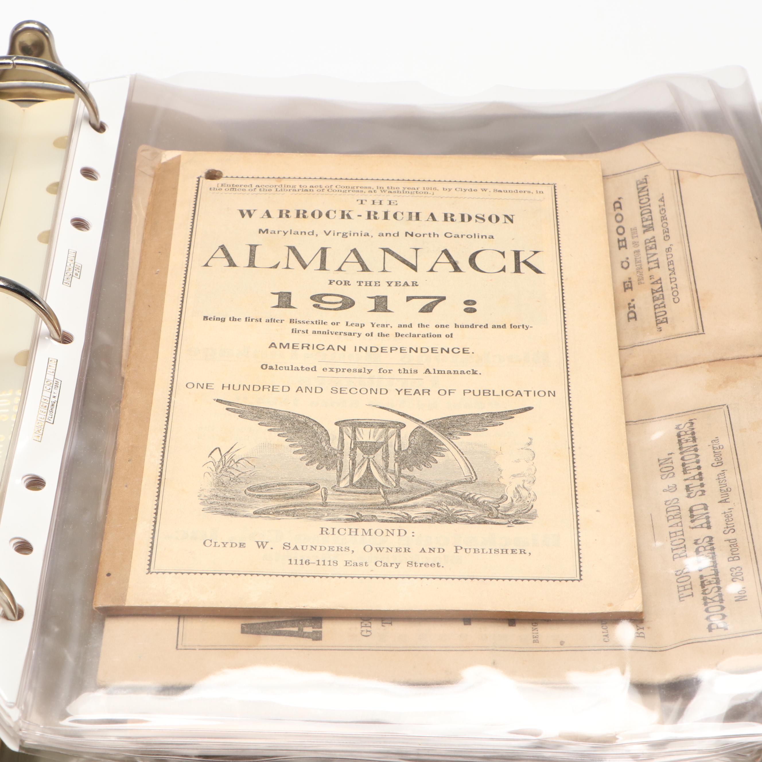 Victorian Almanacs and More Ephemera, Late 19th/ Early 20th Century