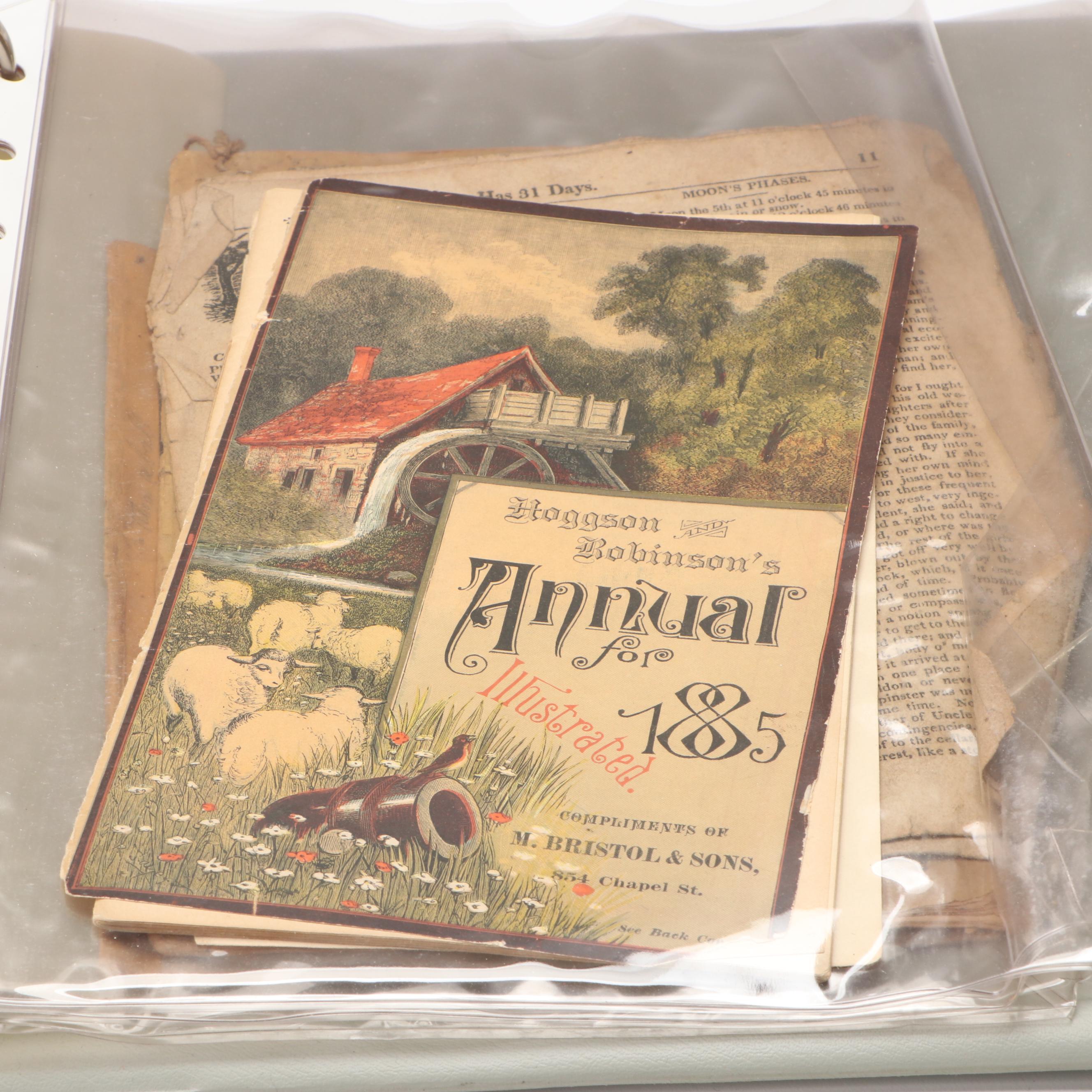 Victorian Almanacs and More Ephemera, Late 19th/ Early 20th Century