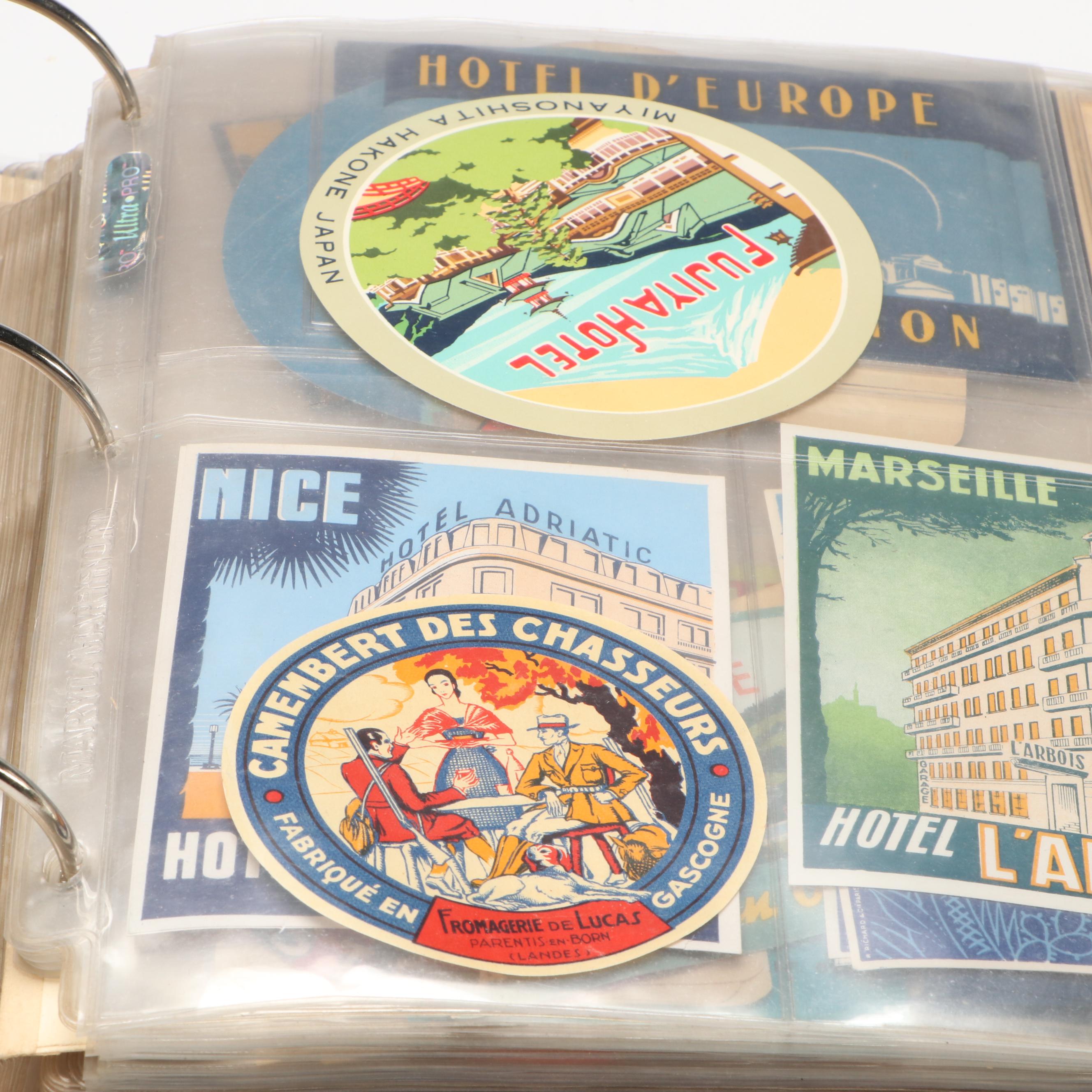 Paris, Lugano, Marseille and Other Luggage Labels, Mid-20th Century
