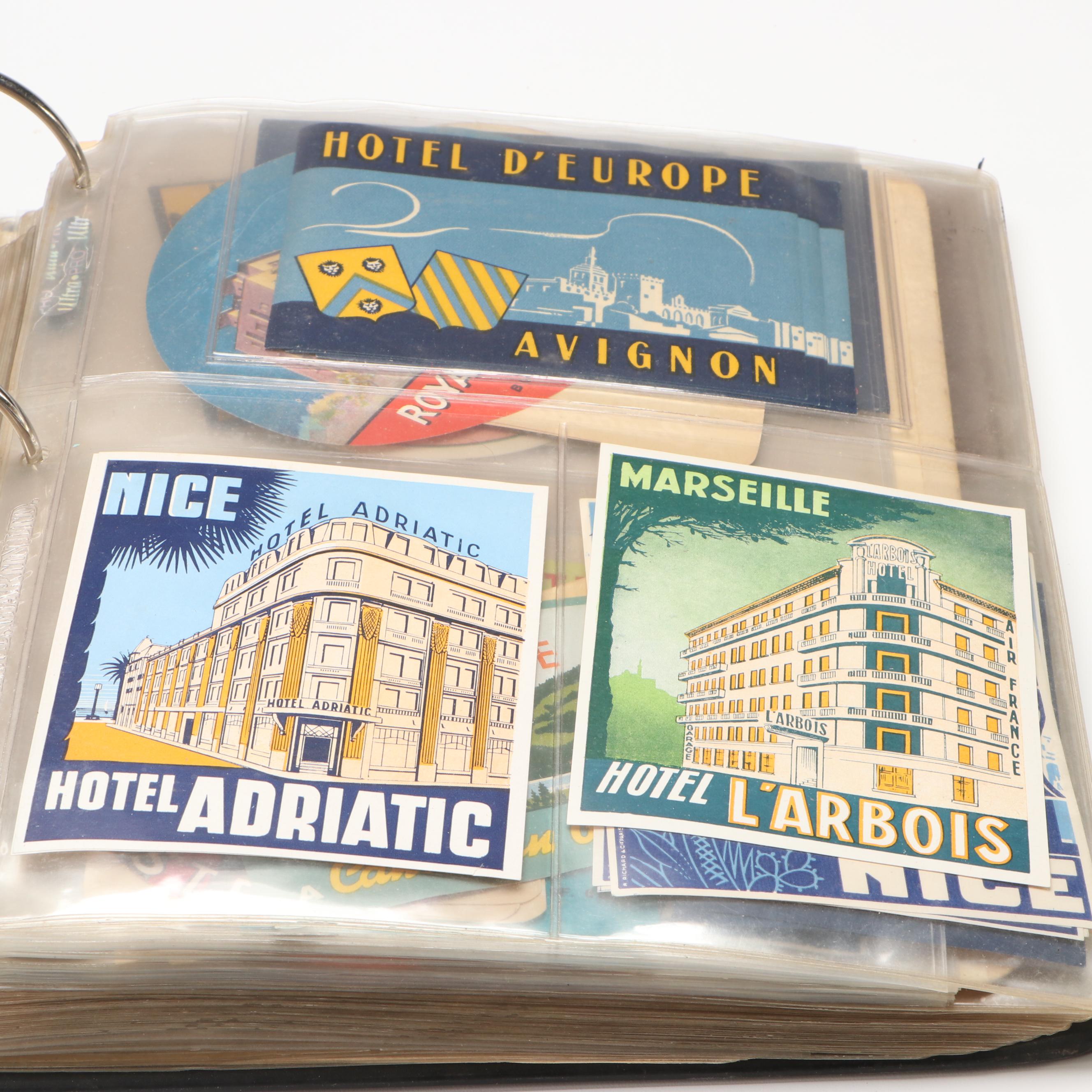 Paris, Lugano, Marseille and Other Luggage Labels, Mid-20th Century