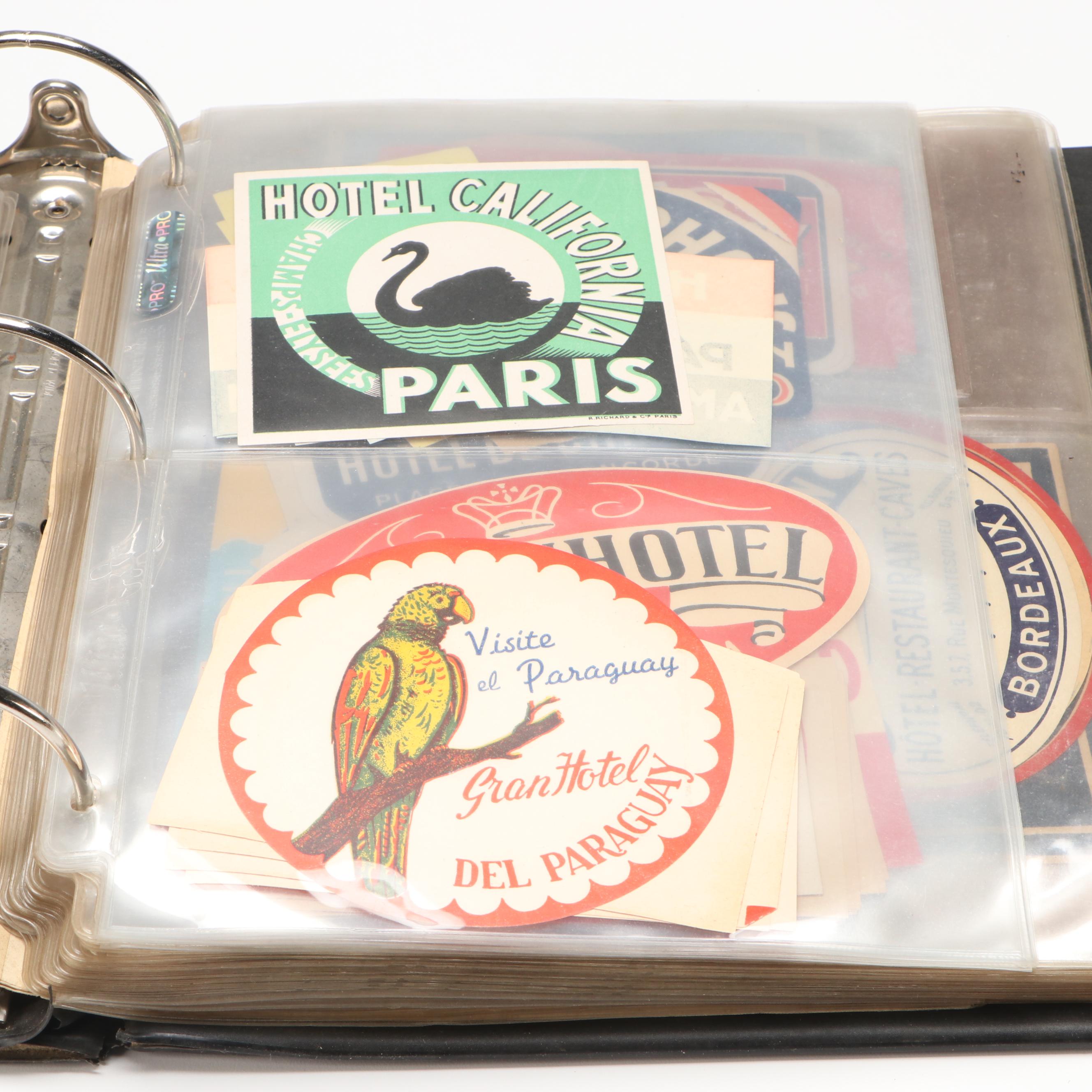 Paris, Lugano, Marseille and Other Luggage Labels, Mid-20th Century