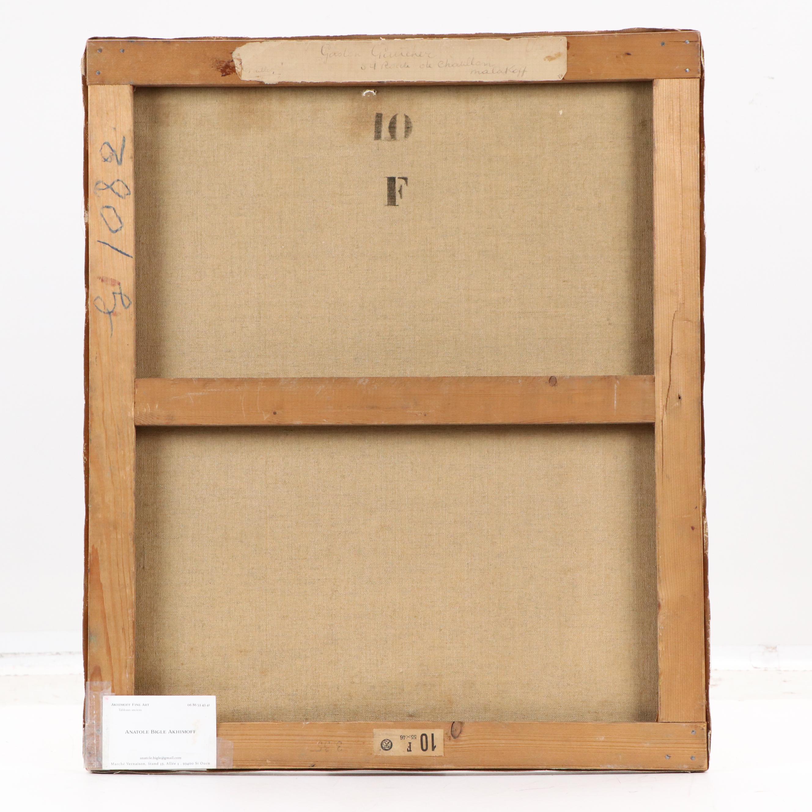 Gaston Gaucher Post-Impressionist Interior Still Life Oil Painting, 1923