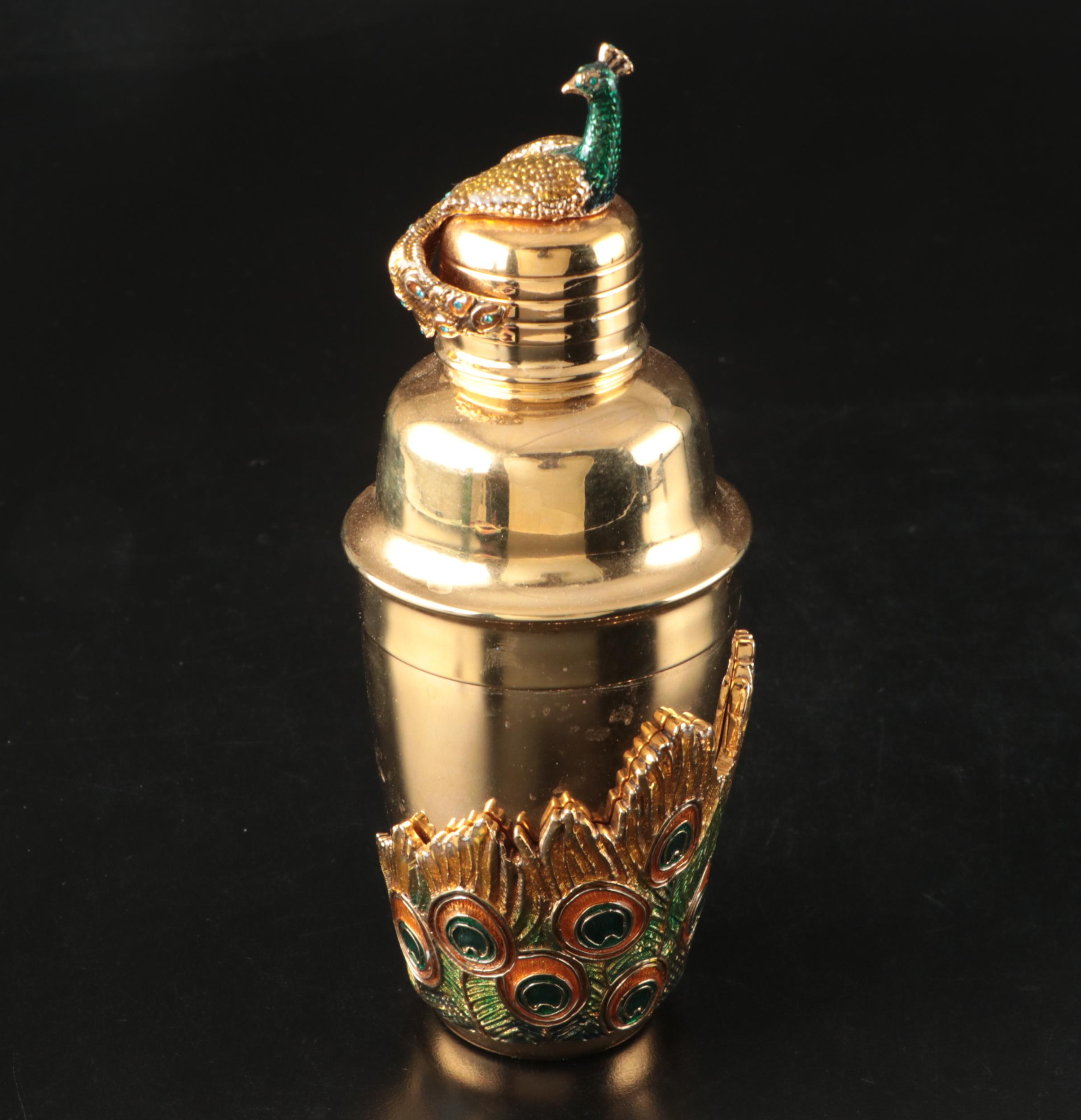 Peacock Ice Bucket, Cocktail Shaker, Martini Glasses, and More Barware