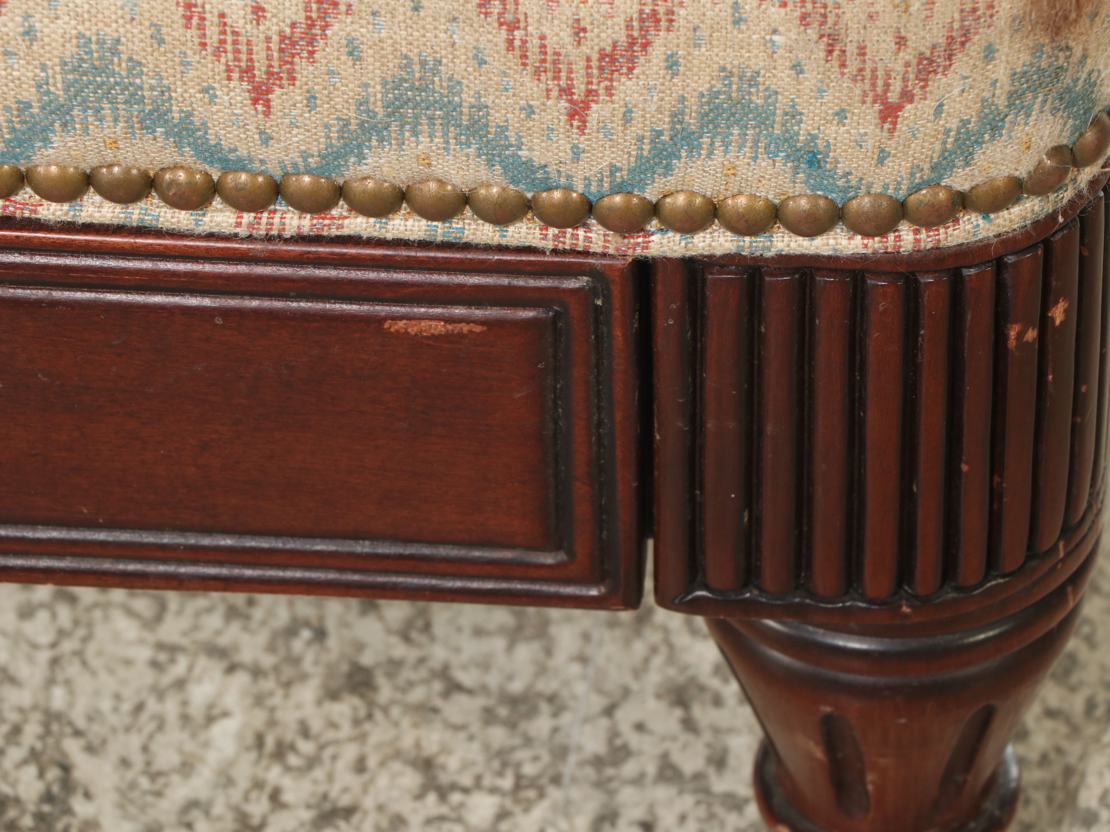 Hancock & Moore Leather Button Tufted Ottoman