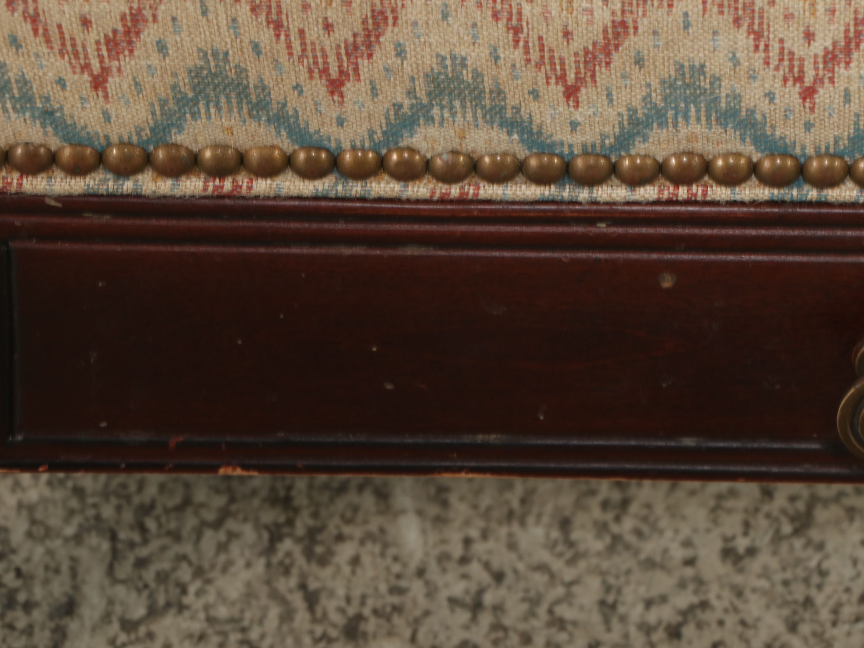 Hancock & Moore Leather Button Tufted Ottoman